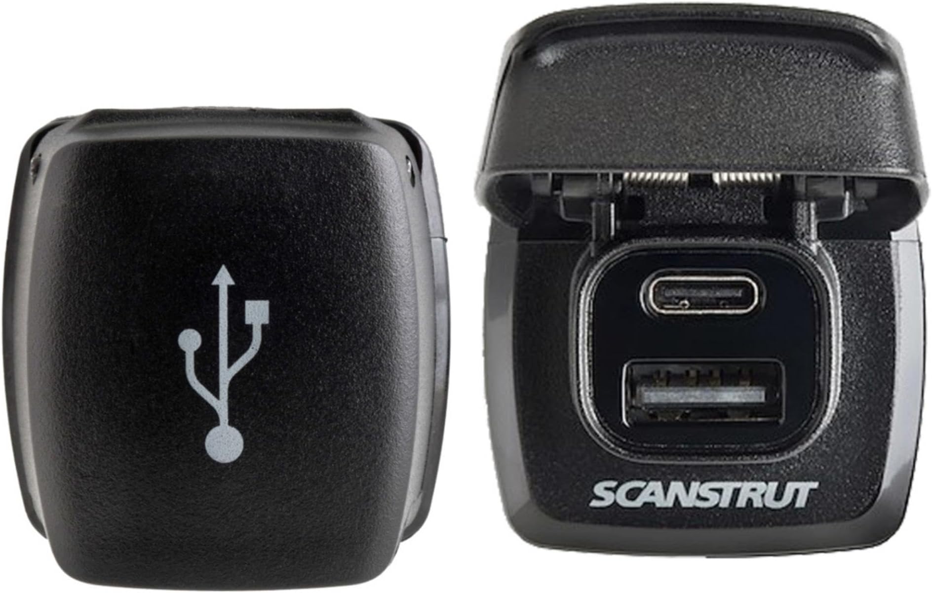 Scanstrut ROKK Flip Pro USB Charger – IPX4 Waterproof Dual USB-A & USB-C Fast Charging Port | 12/24V Marine & RV Power Socket
