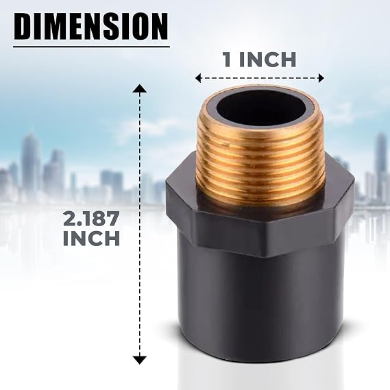 PVC Schedule 80 Male Thread Adapter, 1, Copper Thread, Gray