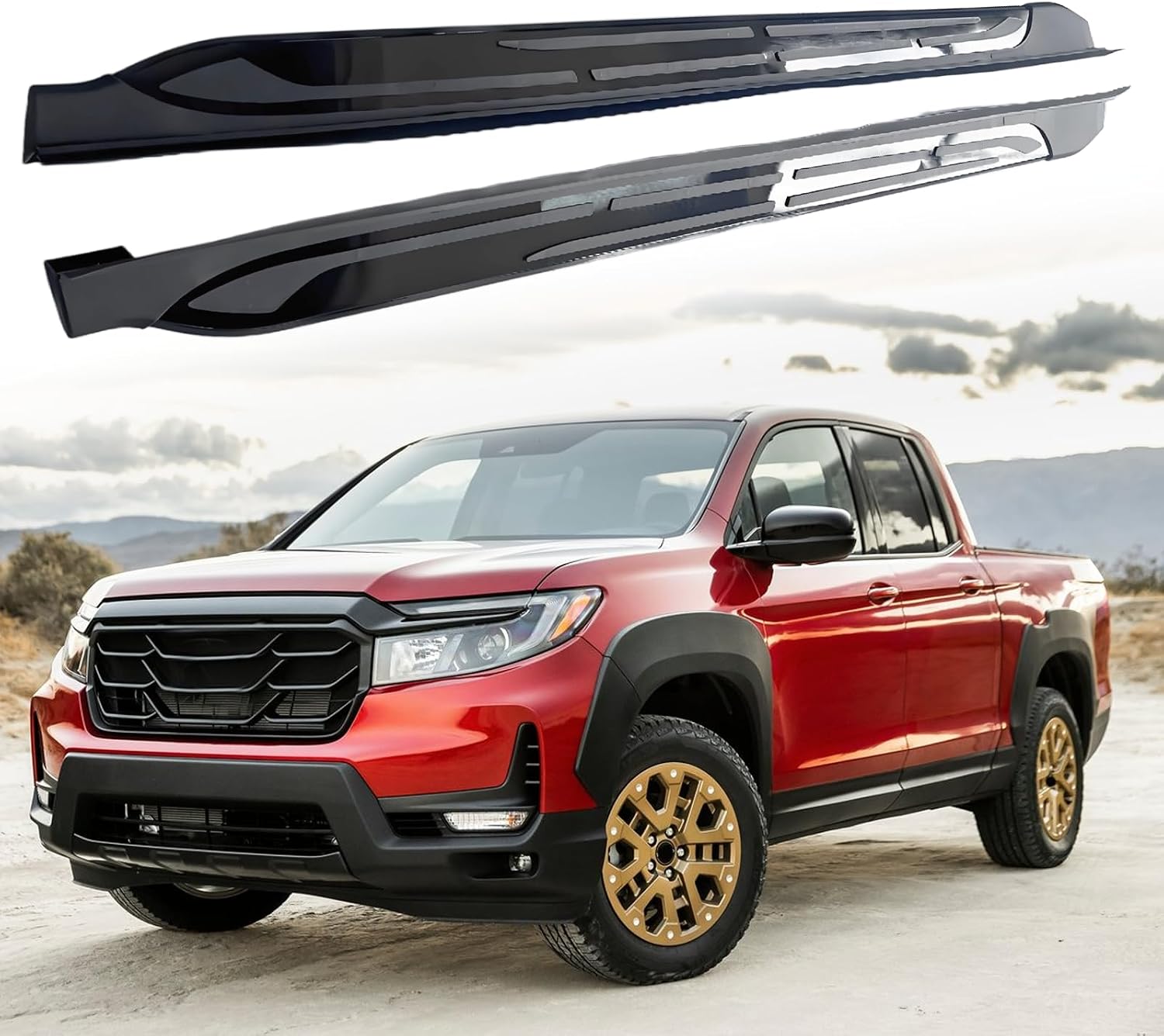 2pcs Side Step Running Board Nerf Bar Fits for Honda Ridgeline 2017-2024 with Brackets