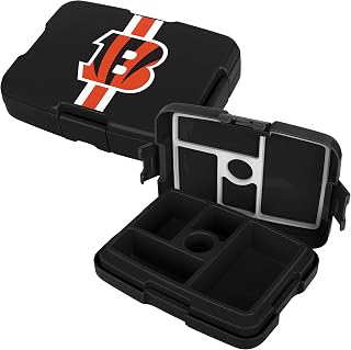 FOCO NFL Unisex-Adult Officially Licensed Team Color Stripe Primary Logo Football Leak Proof 5 Compartment Bento Lunch Box - Cincinnati Bengals