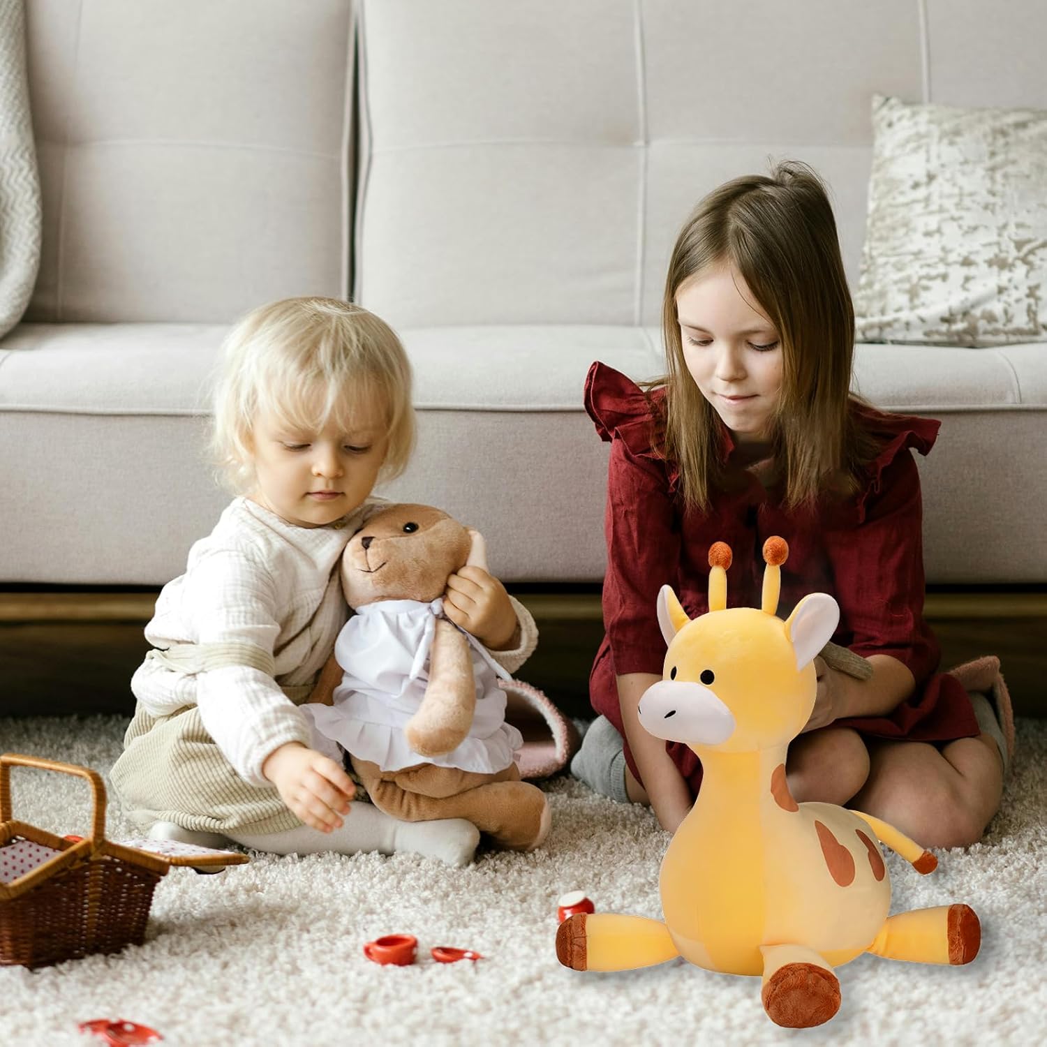 Weighted Plush Cow Stuffed Animal, 25.6 inches, 5 lbs, Soft Plushie for Kids and Adults (Giraffe Medium)