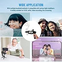Vista 6 de Estabilizador de cardán para teléfonos inteligentes, cardán de teléfono de 3 ejes, extensión flexible antichoque con soporte de soporte