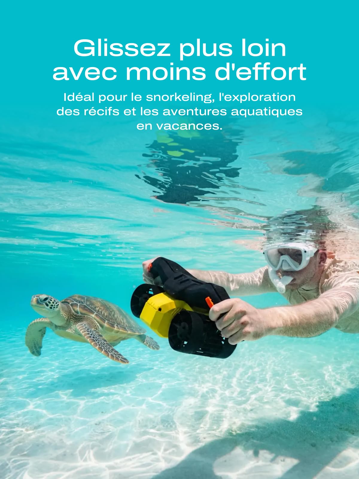 LEFEET Trottinette sous-Marine C1 Deux Moteurs IPX8 30 m étanche Batterie 60 Min Support caméra