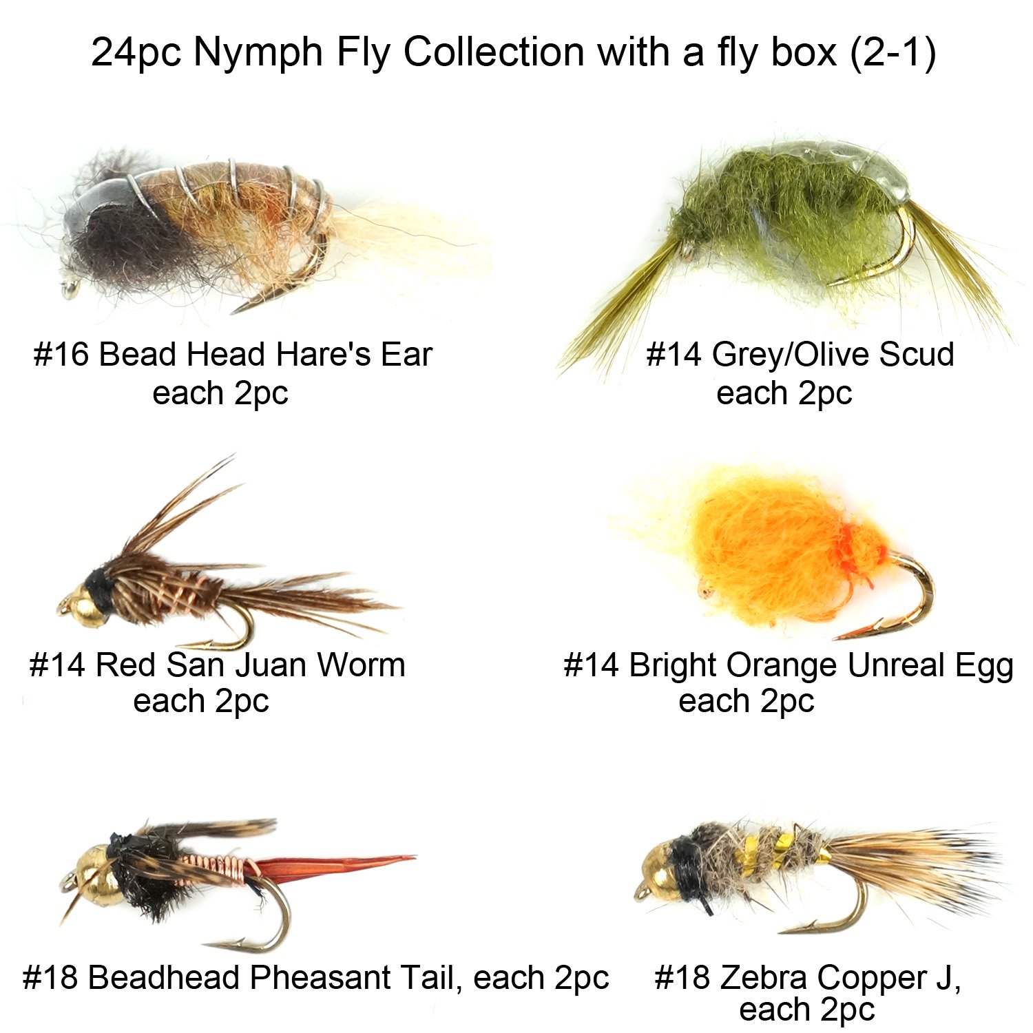 12 Mouches De Pêche Lièvre Oreille - Nymphe, UV, Tête Perle, Pour Truite & Panfish