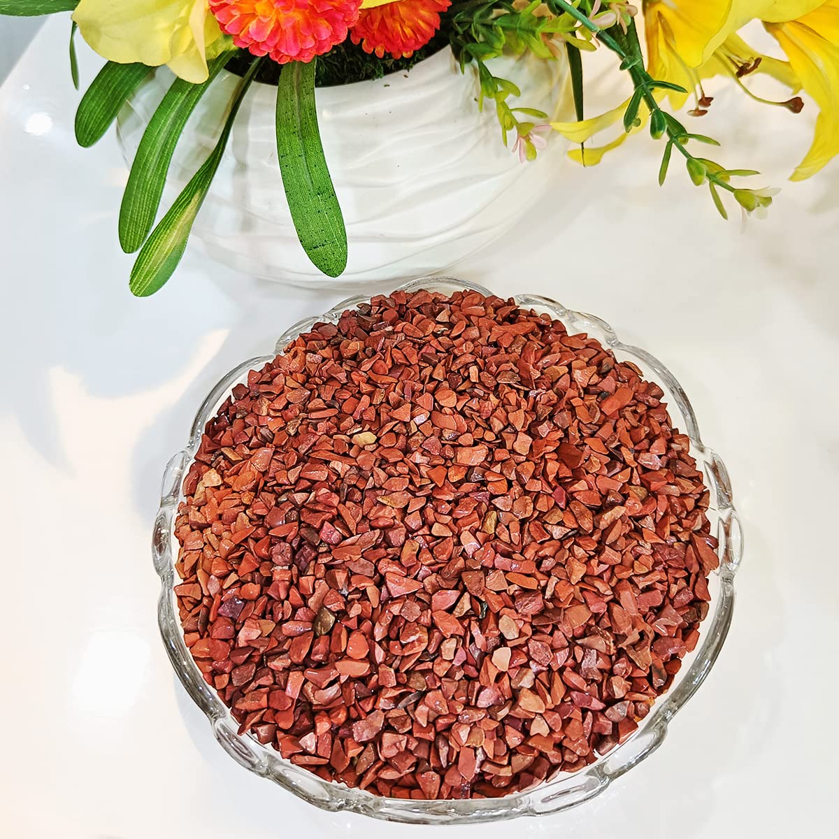 9Dzine Reiki Healing Red Jasper Crystal Chips for Vastu 500 Gm | Gemstone Chips for Home Décor Items | Colorful Chips for Resin Art Flower Vase Aquarium Fish Tank Garden (B091D7Z8YG) Amazon Price History, Amazon Price Tracker