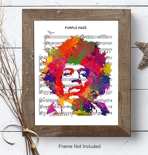 Miniatura 8 de Jimi Hendrix - Póster de 8 x 10 pulgadas, arte de pared, decoración del hogar, grafiti pop art para apartamento, estudio de música, estilo urbano,