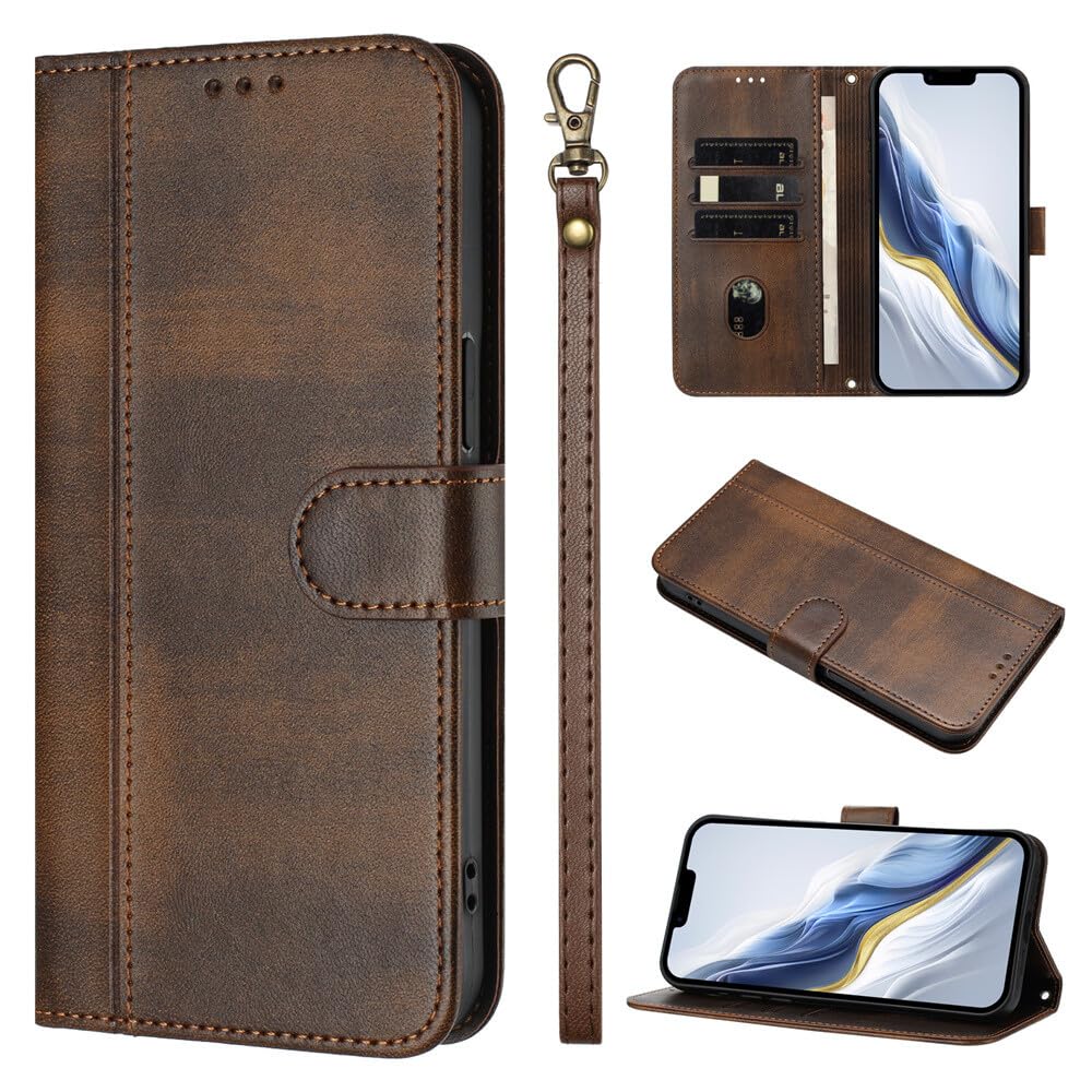Étui Samsung Galaxy S23 FE 5G marron portefeuille à clapet magnétique - 8