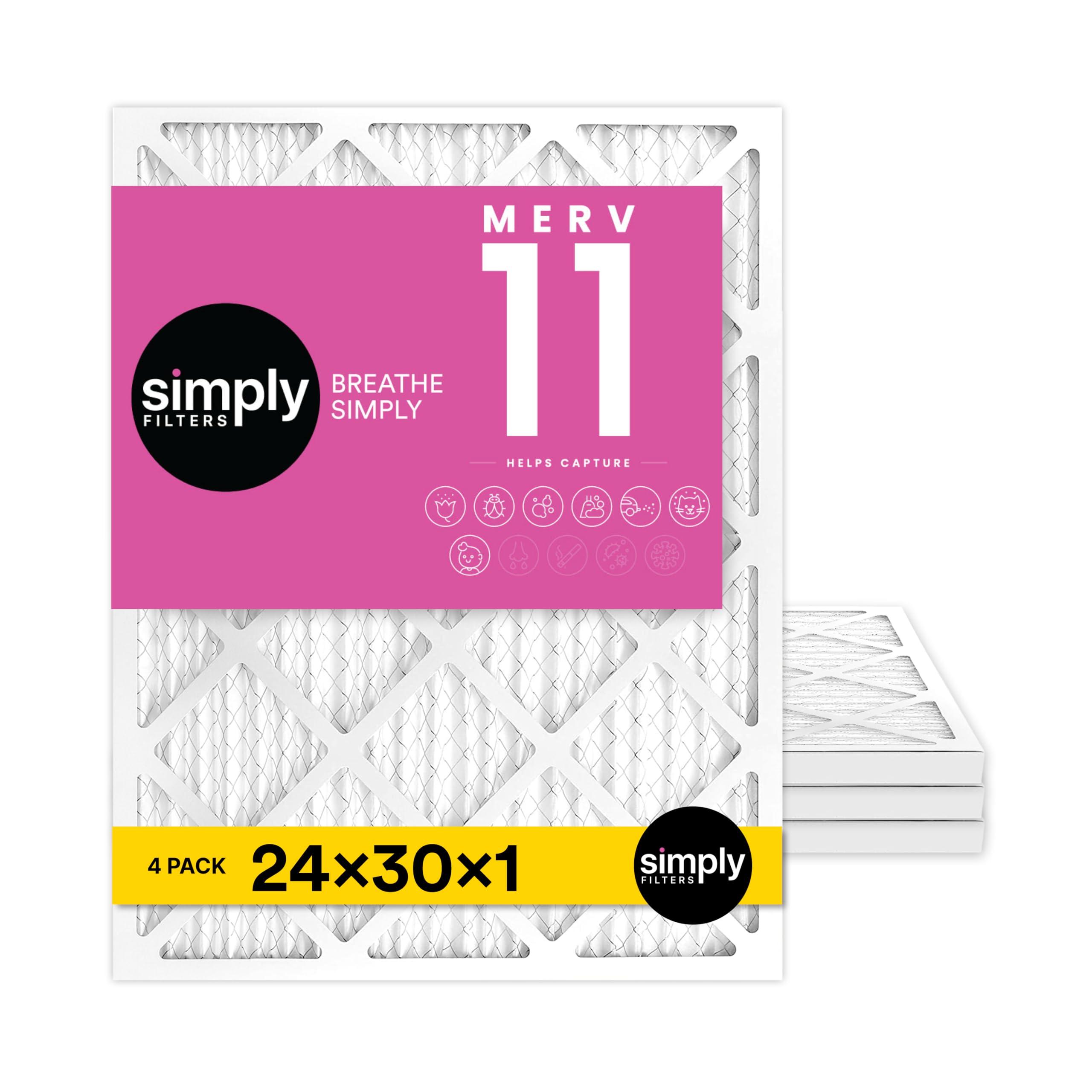 Simply 20x25x4 Air Filter, MERV 8, 4 Pack, Furnace Air Filter for HVAC (Actual Size:19.5"x24.5"x3.63") DUST, Pet, & Allergy Control — view 105