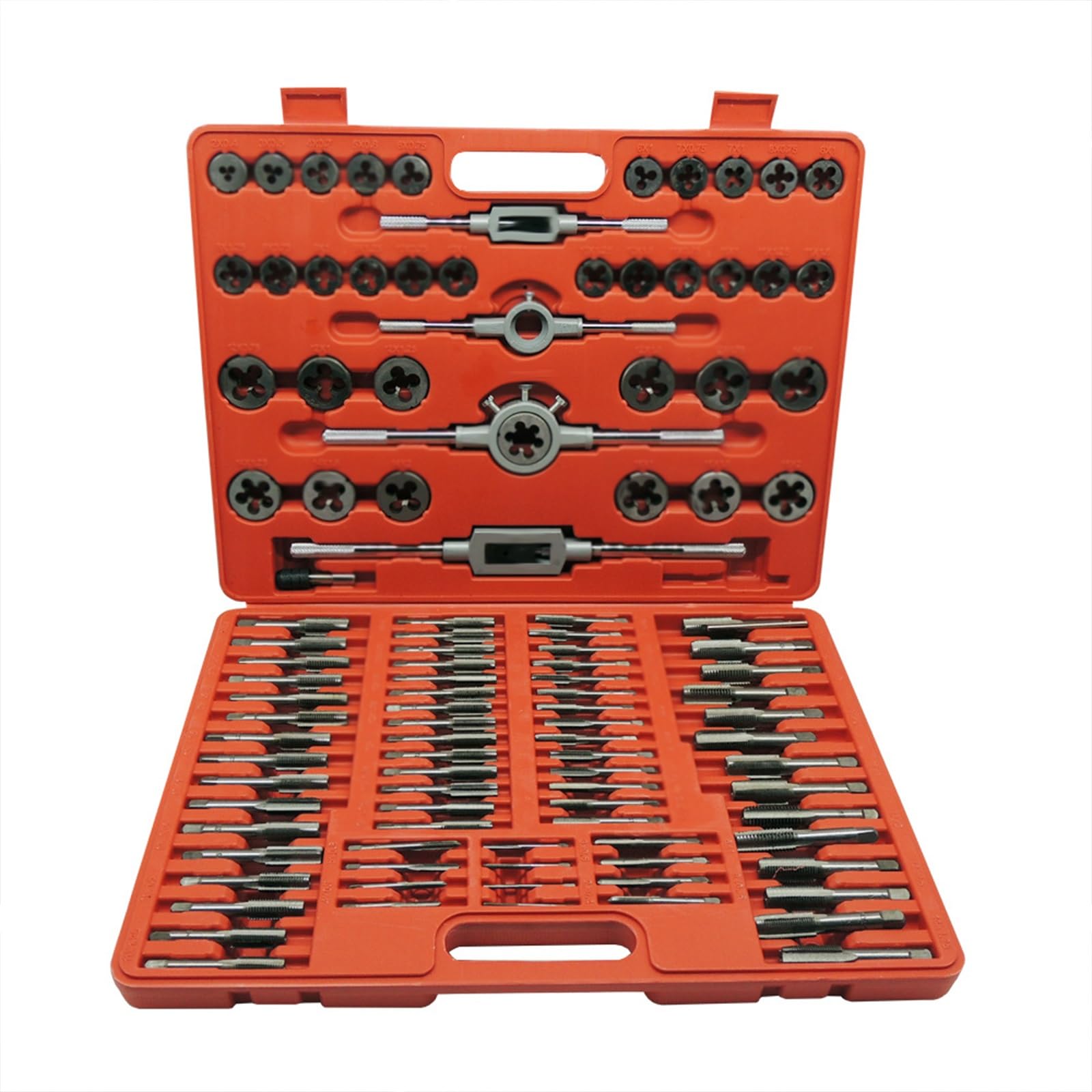 THE WHITE SHOP 110PCS Large Tap and Die Set Metric - 110 Piece Bolt and Pipe Tap Sets for Threading (Size : RED)