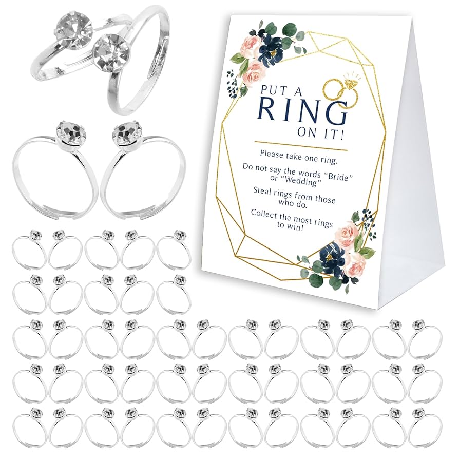 amazon-com-bridal-shower-ring-game-put-a-ring-on-it-bridal-shower-game-with-50-fake-rings-bridal-shower-decorations-wedding-game-bachelorette-hens-party-game-for-guests-rg12-home for Bridal Shower Ring Game Sign Free Printable Amazon.com: Bridal Shower Ring Game, Put a Ring On It Bridal Shower Game with 50 Fake Rings, Bridal Shower Decorations, Wedding Game, Bachelorette Hens Party Game for Guests - RG12 : Home for Bridal Shower Ring Game Sign Free Printable