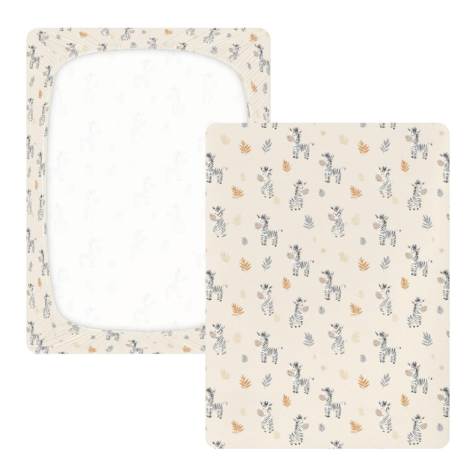 Simpatico cartone animato caccia zebre avorio lenzuola per culla per neonati ragazze cotone baby playard lenzuolo comodo traspirante per bambini lenzuolo per bambini per asilo nido, 1 confezione juego