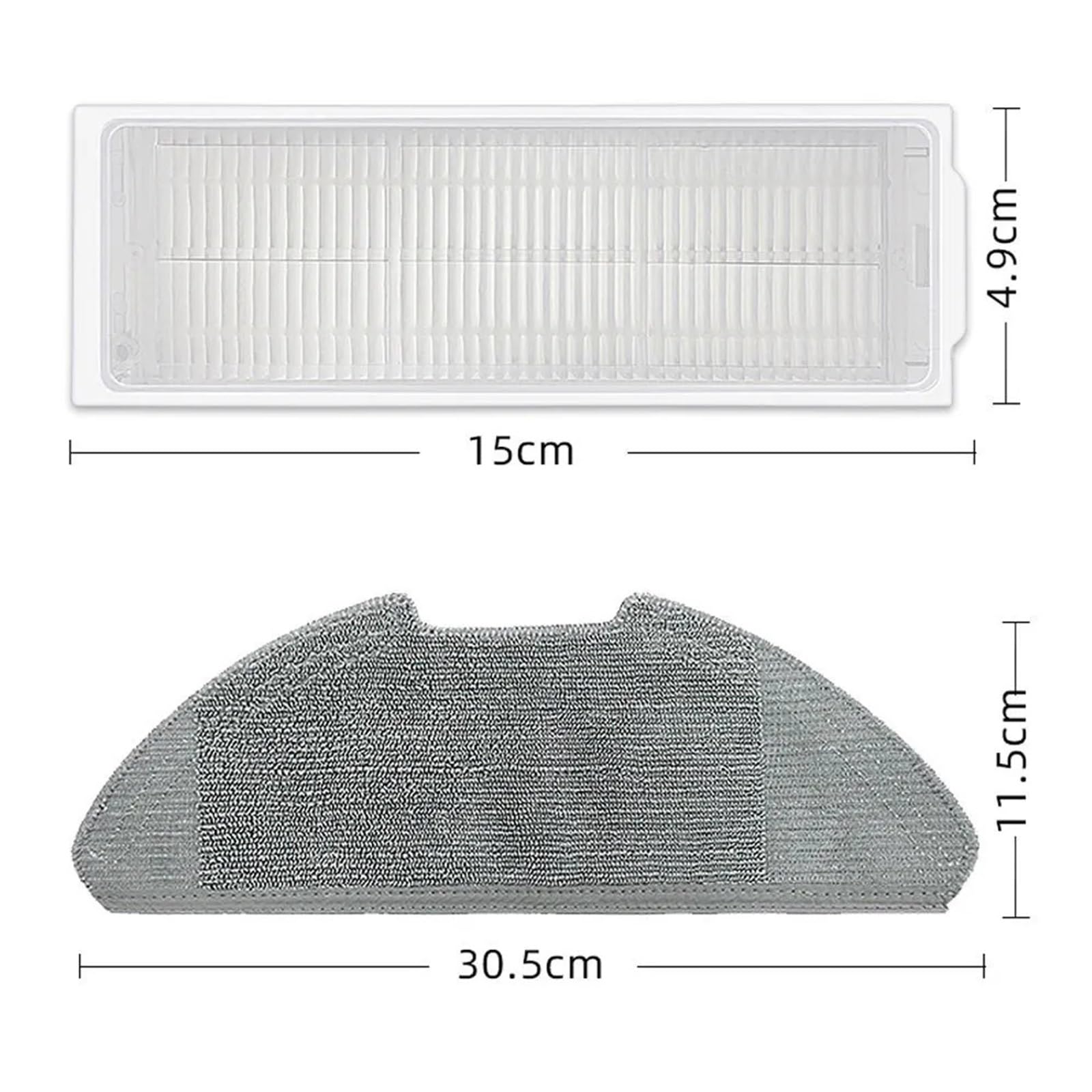 Cepillo lateral principal de paño de fregona, Compatible con Xiaomi,(3pcs)