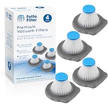 HLVCF10 Replacement Filter Compatible with BLACK+DECKER Advanced Clean & Reviva Vacuum Models HLVC + HLVC315J10, HLVC315B10, HLVC315B01, HLVC320J01, HLVC320B01, REVHV8J40, REVHV8J40W Pack of 4