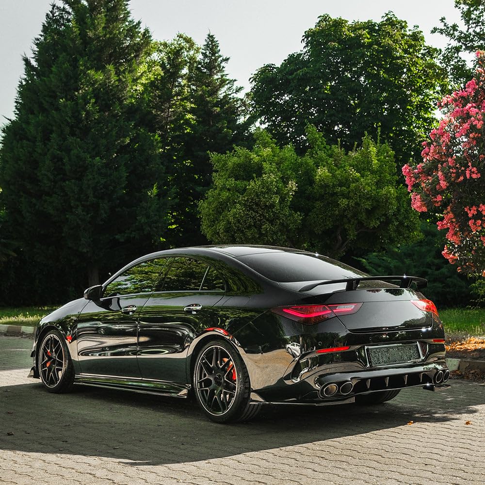 Oneway Rear Side Diffusors compatible with Mercedes CLA (C118/X118) Coupe/Shooting Brake CLA35/CLA45 AMG Aero Pack 2019-2023 - Gloss black
