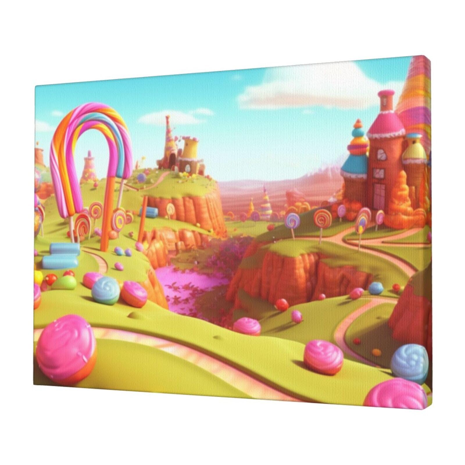 KLOPH candyland Canvas Wall Art for Living Room 12"x16" Modern Artwork Painting for Bathroom Hanging Canvas Prints Aesthetic Wallart for Bedroom Kitchen Office Wall Decor