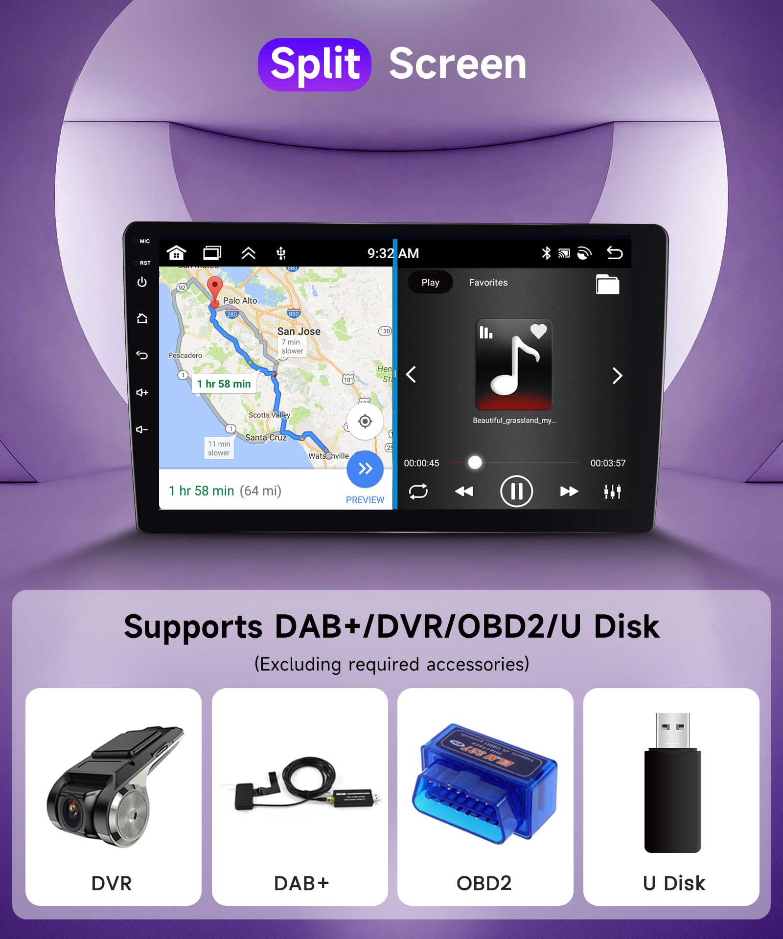 Hikity Android Autoradio Für Suzuki Swift 2012 - 9 Zoll Touchscreen CarPlay