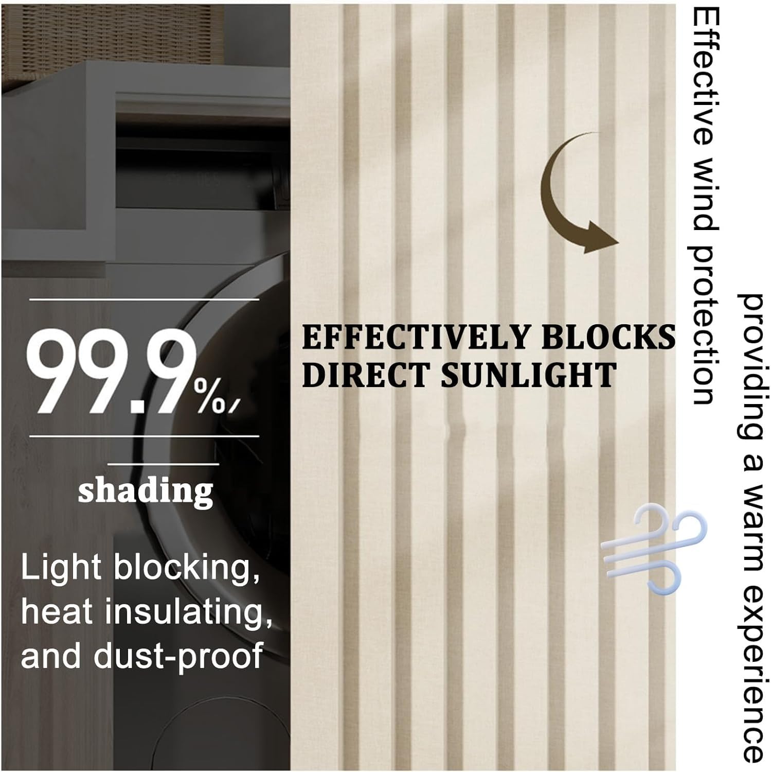 YSZBD Cortinas para armarios, cortinas para estantes de muebles de cocina, cortinas cortas de café para colocar debajo del fregadero con barra autoadhesiva, resistentes al agua y al polvo (beis, 90 cm
