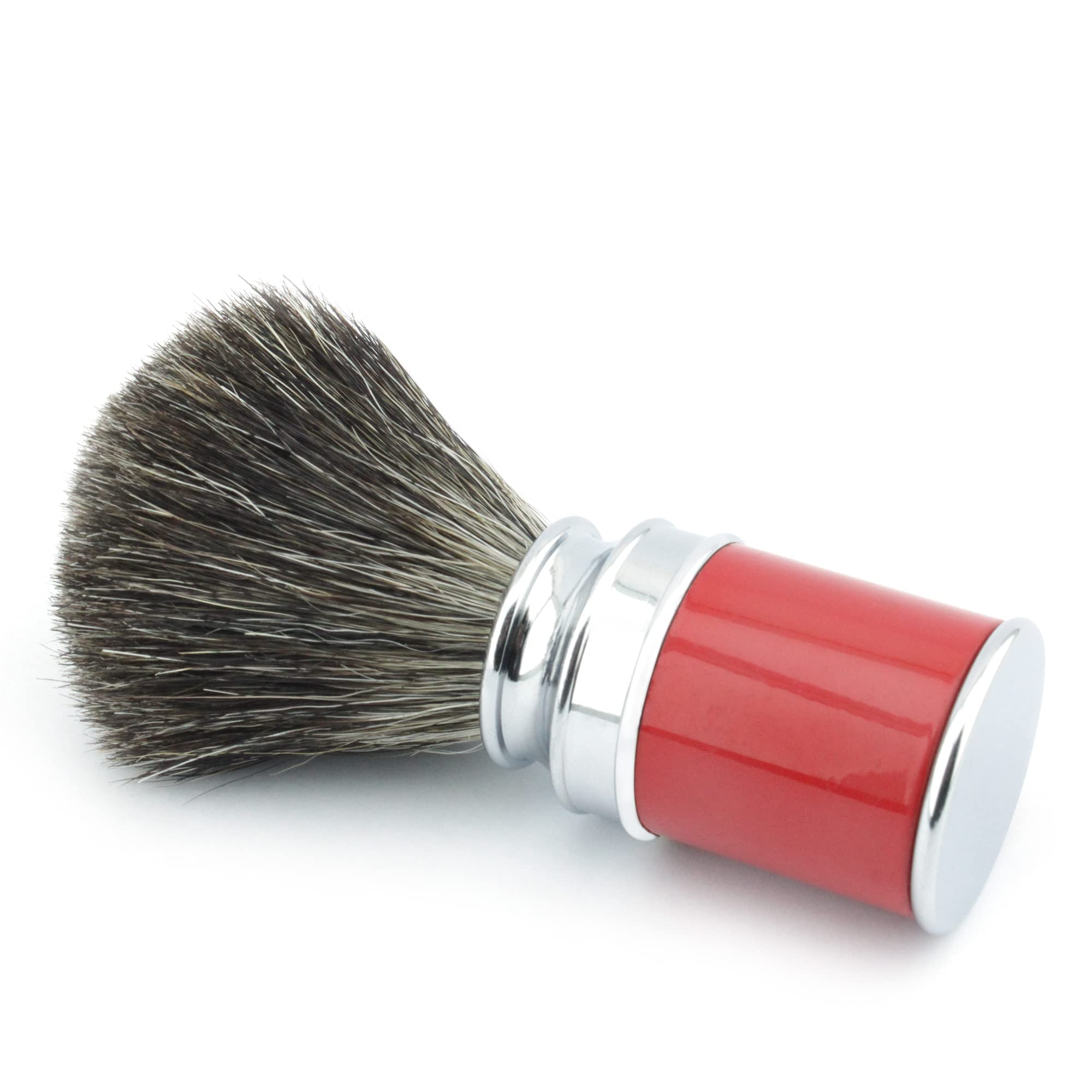 Hand Assembled Stunning Red Handle Black Badger Hair Shaving Brush for Men.
