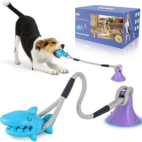 Double Suction Cup Dog Toy: Engage Your Furry Friend with Tug of...
