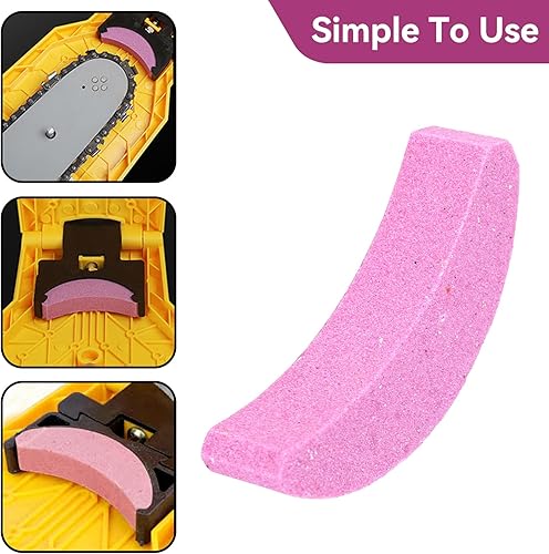 Miniatura 2 de Afilador de motosierra, 10 piezas de afilador de motosierra portátil en forma de hoja de sierra, afilado de cadena de piedra de molienda de cadena