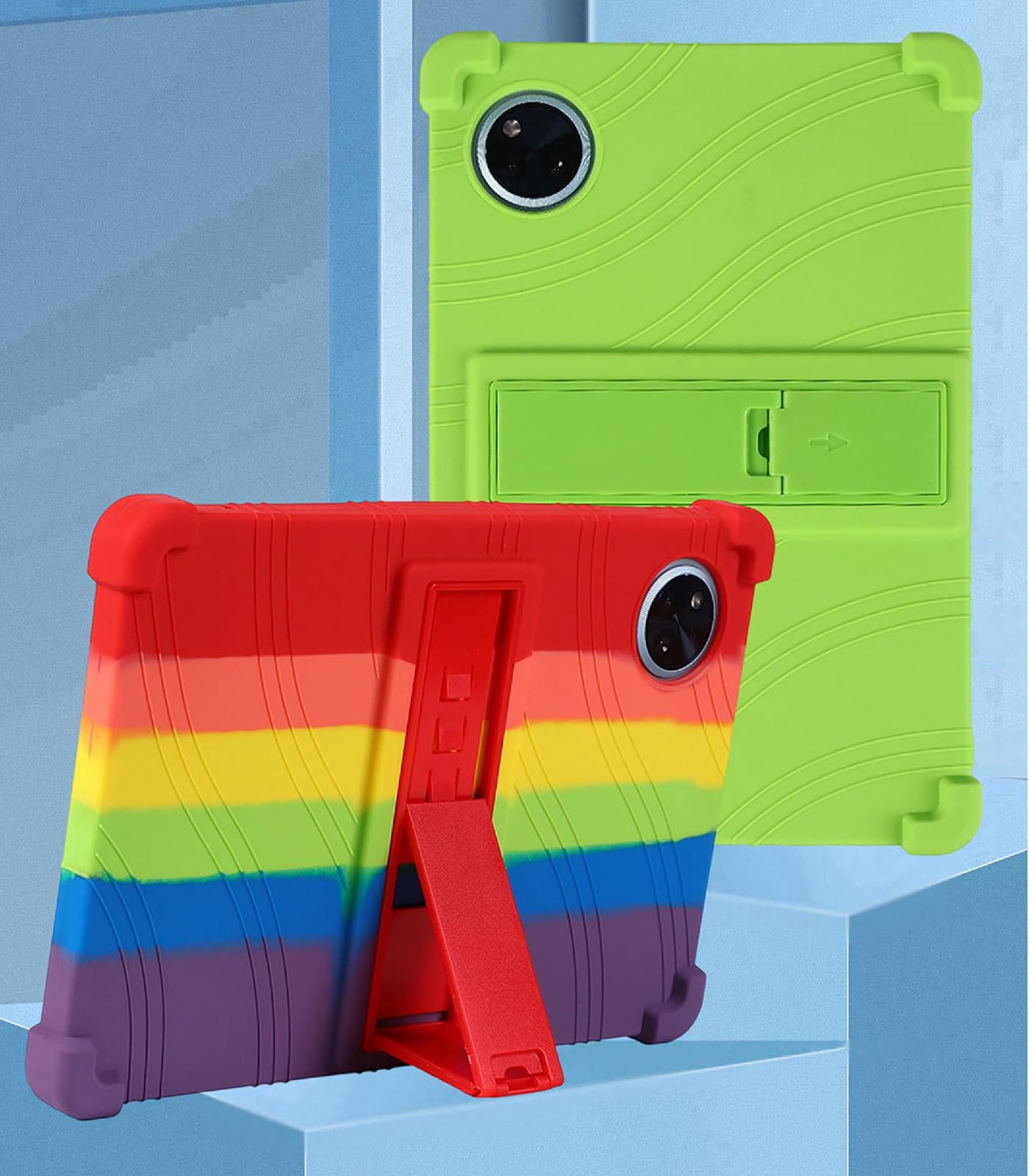 Custodia Per Tablet Doogee Tab A9 Pro 10.1 Pollici – Con Rotazione 360°, Protezione Bordi, Design A Strisce
