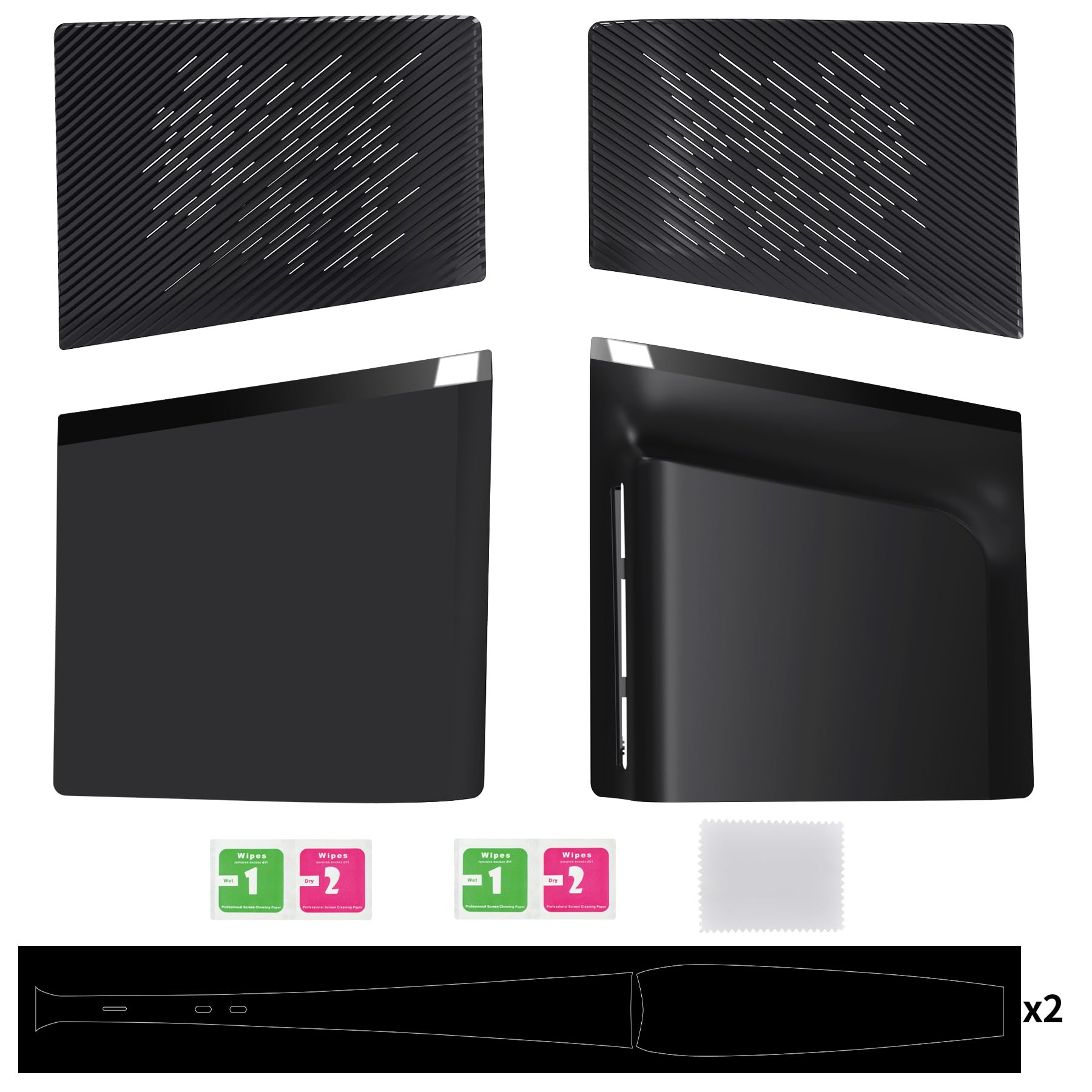 eXtremeRate eXcover Copertura Ricambio Compatibile con ps5 Slim Console Disc Edition, Cover Coperchio Custodia Placca Shell Ventilata per ps5 Slim Disc Console, Nero