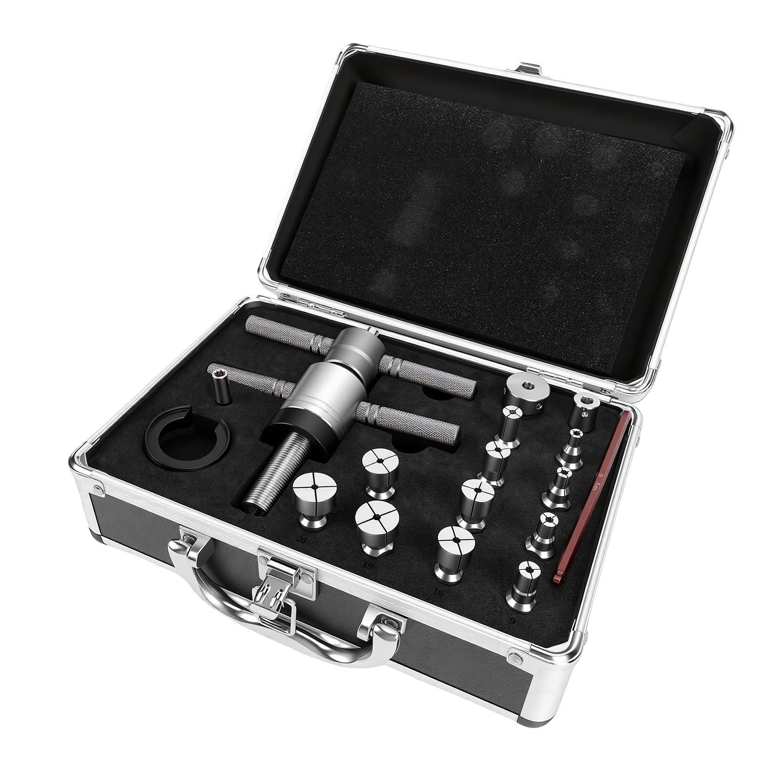 Cryfokt Estrattore Cuscinetti Bici, Utensile per Rimozione Cuscinetti con Colletto Espandibile Temprato for Manutenzione Bicicletta | Multimisura 6-20 mm (11 boccole), cuscinetto reggispinta, per mozzi bici