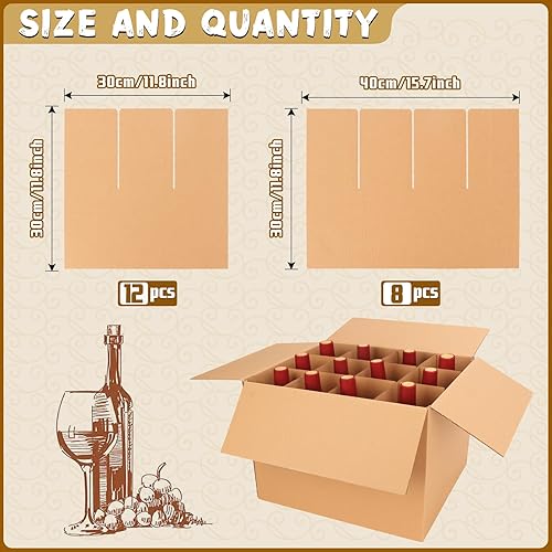 Miniatura 2 de YOTINO 4 juegos de cajas de mudanza, kits de separadores de vasos para mudanza, vasos de vino, cajas de mudanza, separadores de cartón para cajas