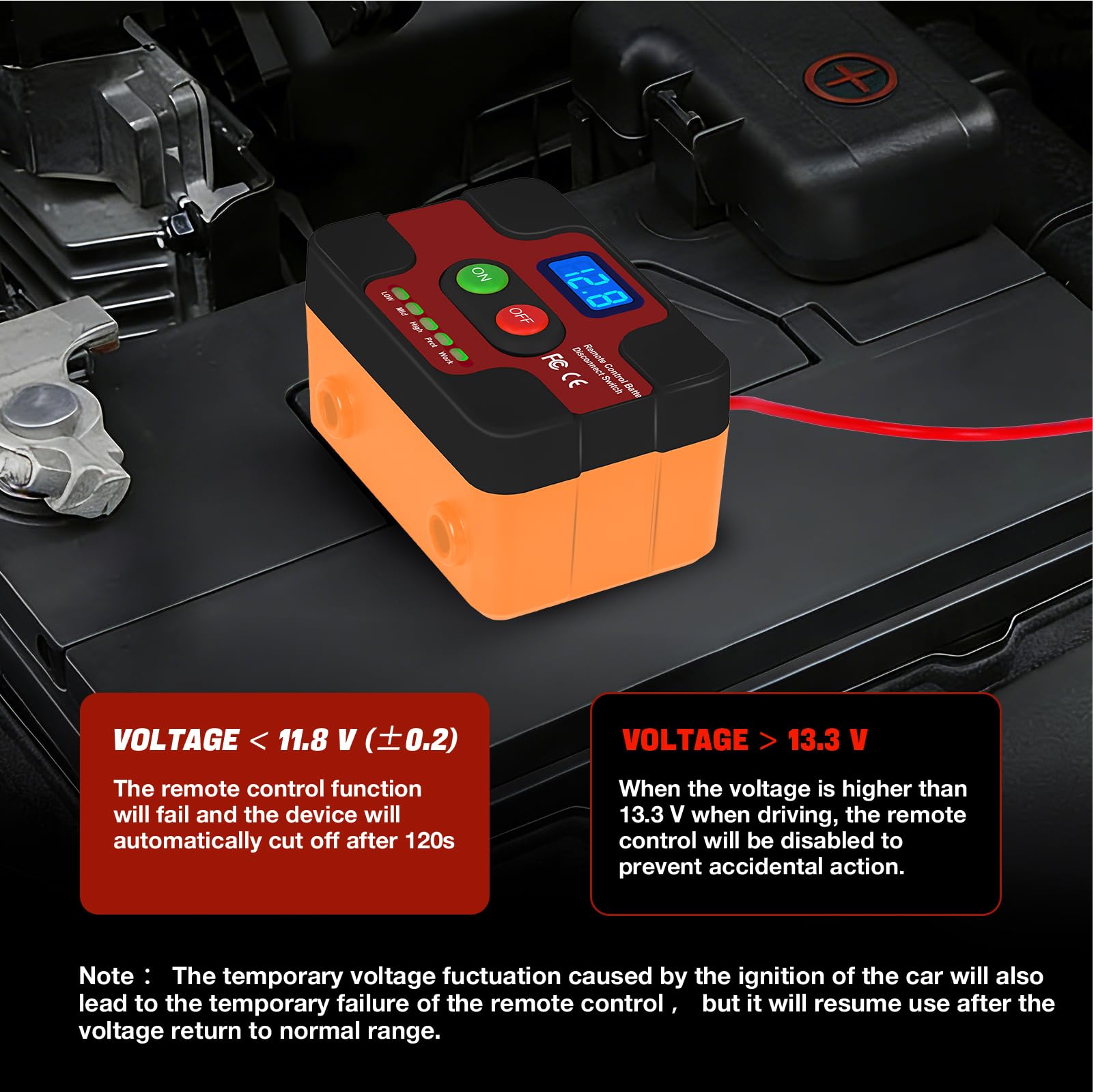 12V 240A Desconectador De Bateria Coche y Pantalla LED, | Corta Corriente Bateria Coche para Barco,Automóviles,Camión, Interruptor de Desconexión de Batería Remota con 2 Telecontrol