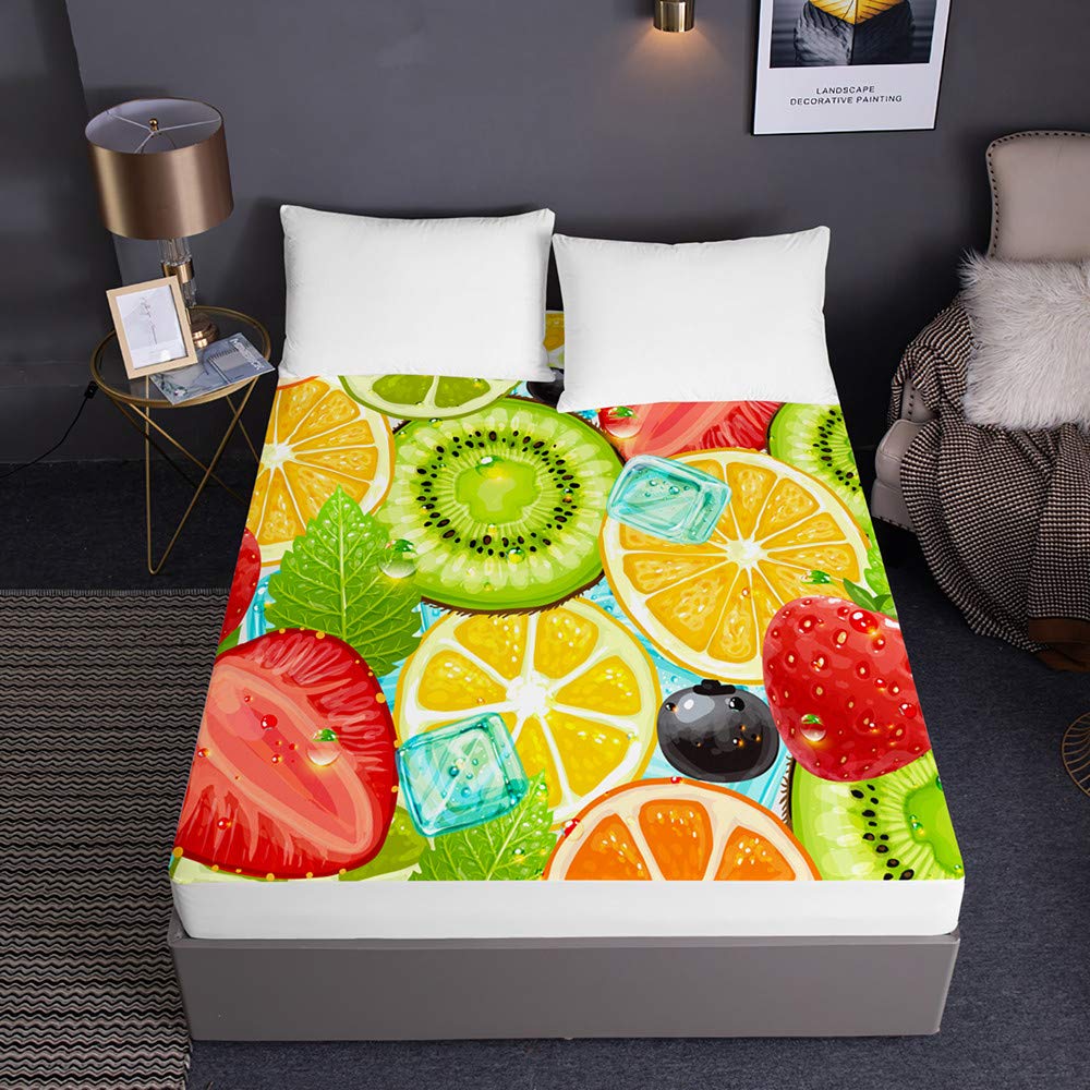 Drap housse microfibre protection matelas 160x200 bonnet 30cm kiwi
