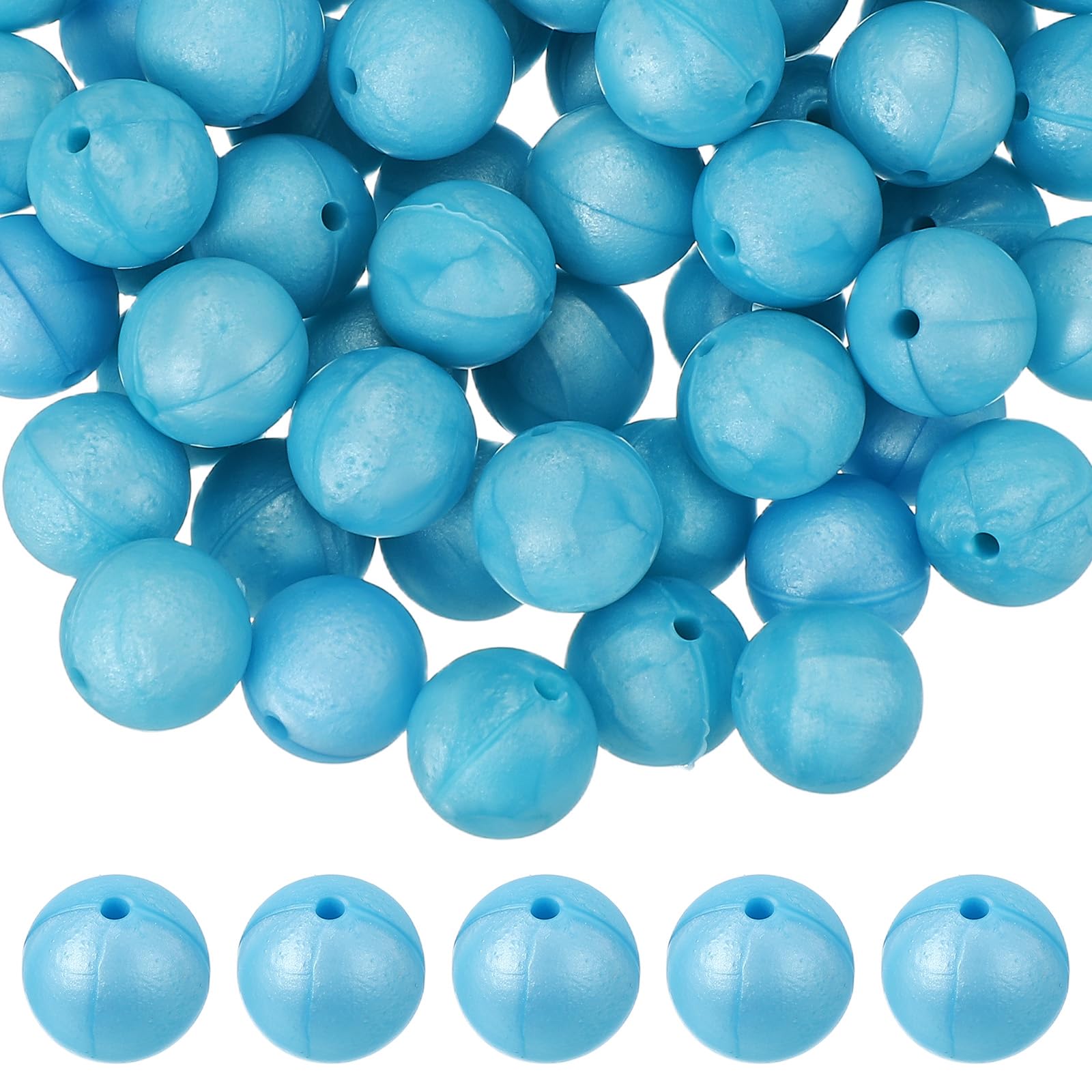 Perles silicone 15mm bleu bonbon pour personnaliser vos accessoires du quotidien