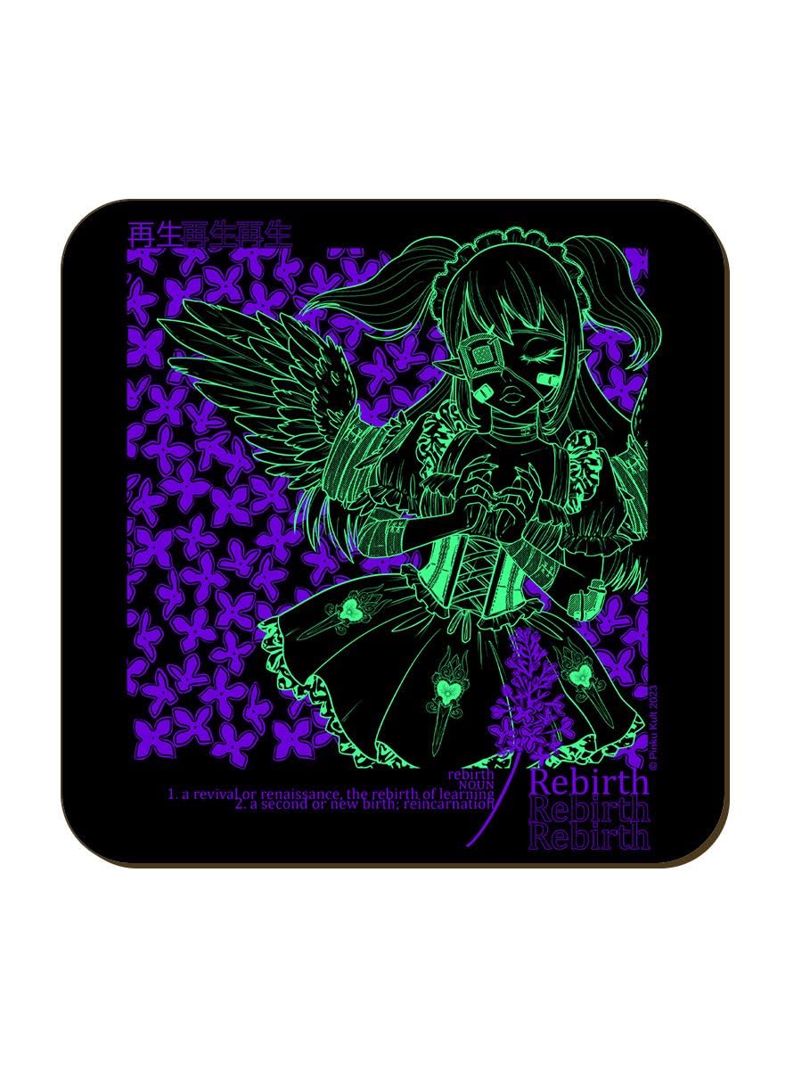 Pinku Kult Black Rebirth Coaster 9.2X9.2cm
