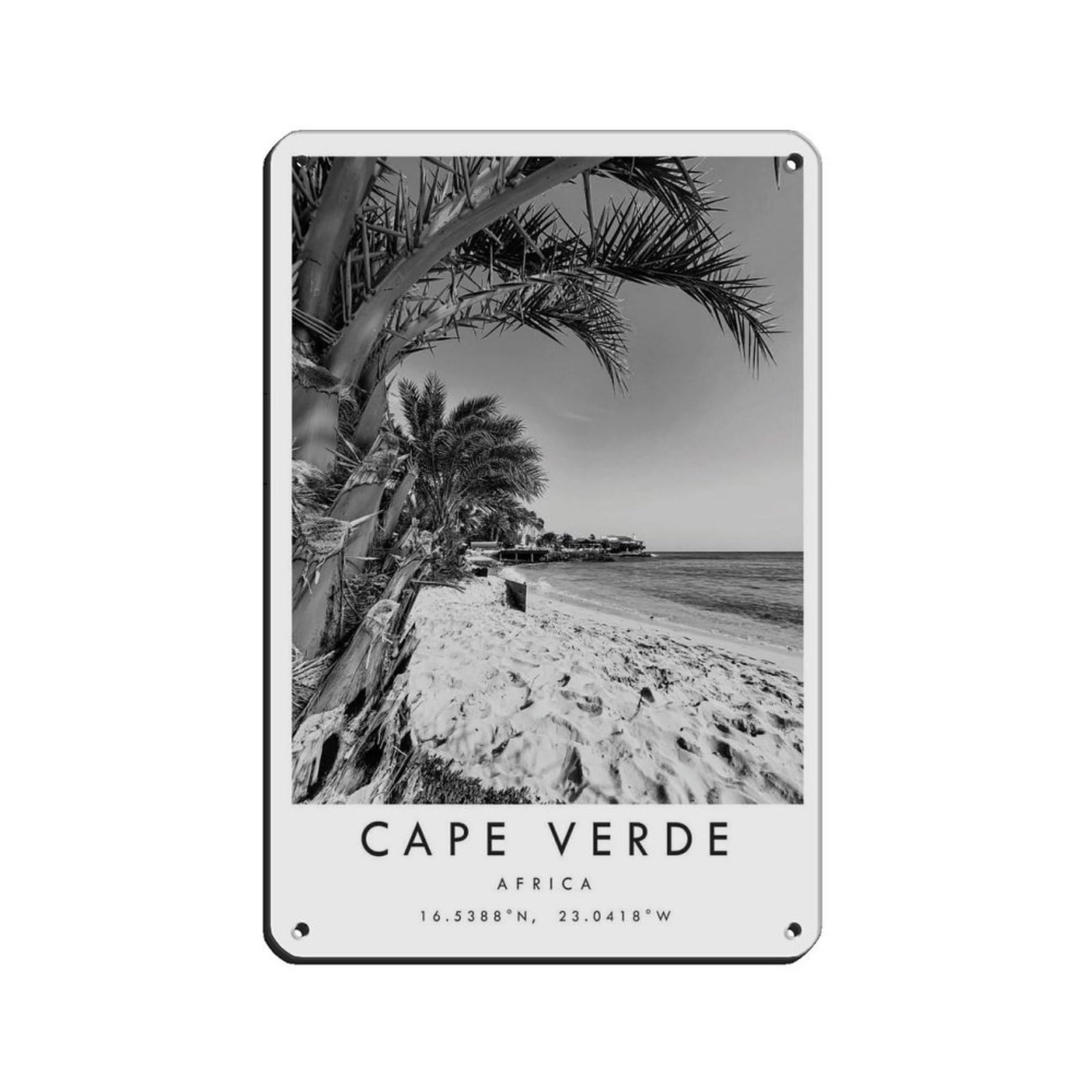 Cape Verde Travel, Africa Poster（40） Tin Sign Vintage Metal Pub Club Cafe Bar Home Wall Art Decoration Poster Retro 8x12inch(20x30cm)