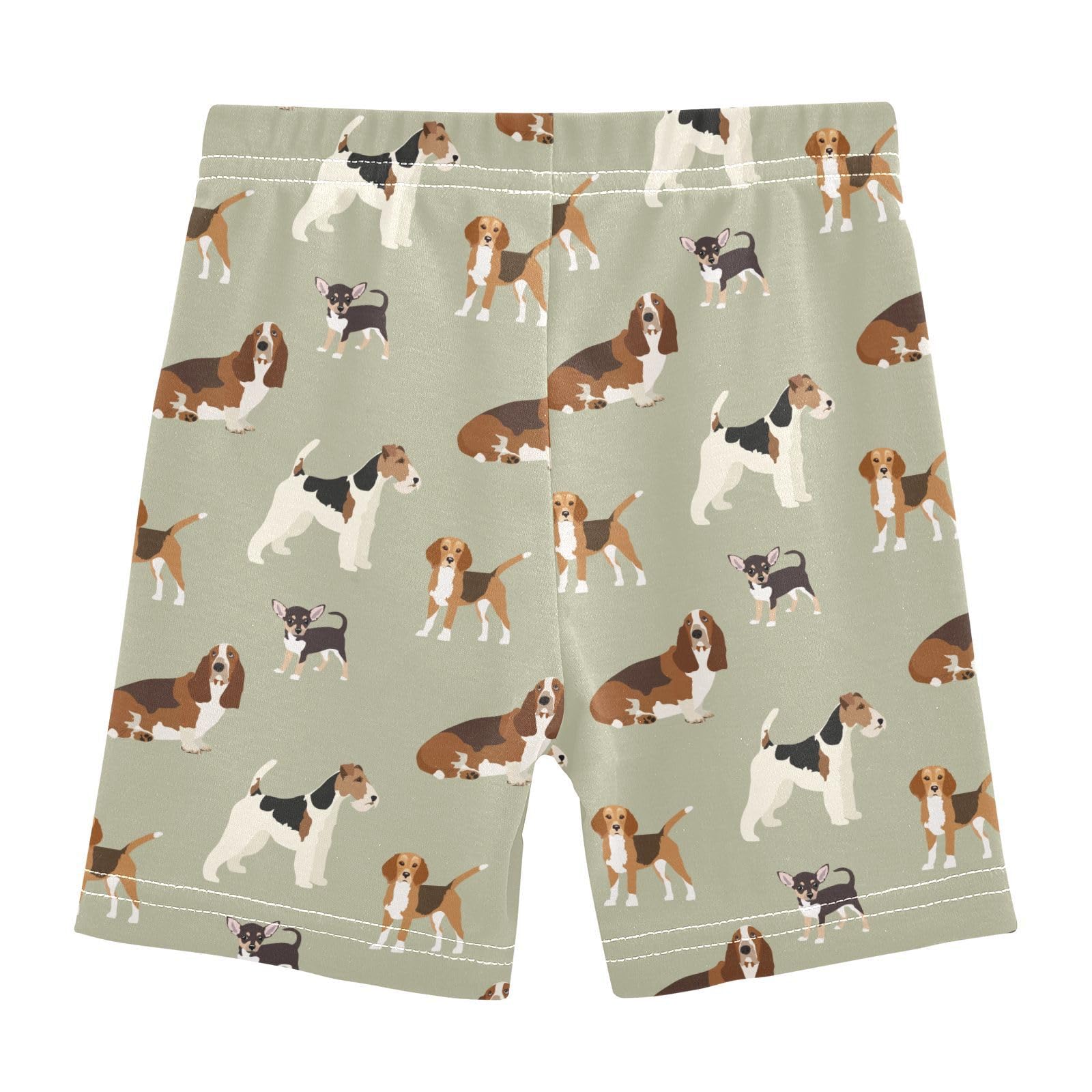 JHKKU Girls Bloodhound Beagle Shorts Cotton Cartwheel Bike Kids Biker Under Dress Dance Short Girl Clothes 6T