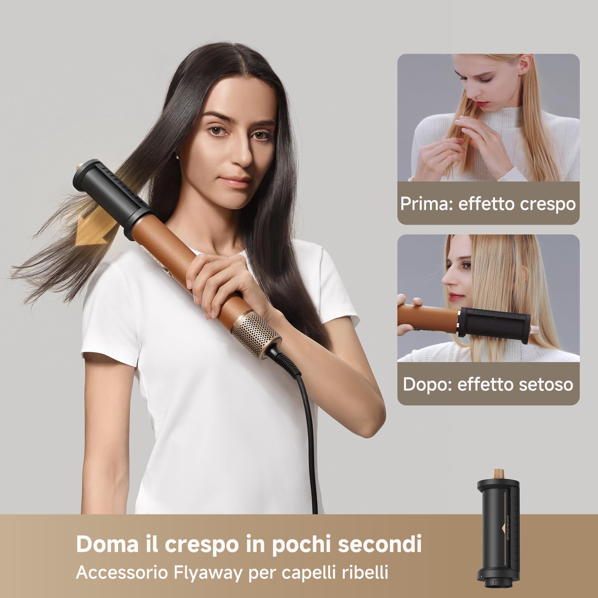 DREAME AirStyle Pro 2 7 in 1, Asciugatura Rapida, 2 Cilindri Arricciacapelli, Capelli Volumizzanti, Riduzione dell'Effetto Crespo, Confezione in Pelle, Styling a Flusso d'Aria, Design Magnetico
