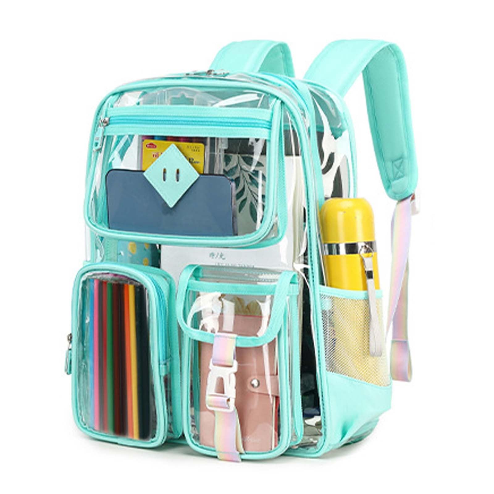 Zaino Bambini, Zaino Elementari Bambina Scomparti Multipli, Zaino Trasparente di Grande capacità per Ragazze delle scuole elementari e Medie 8-15