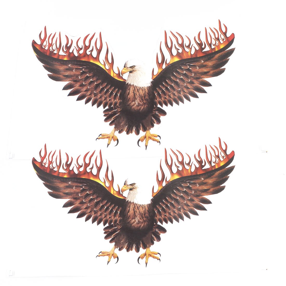 Generic Flame Eagle Design Vehicle Auto Decals Sticker Decoration Brown Red Pair