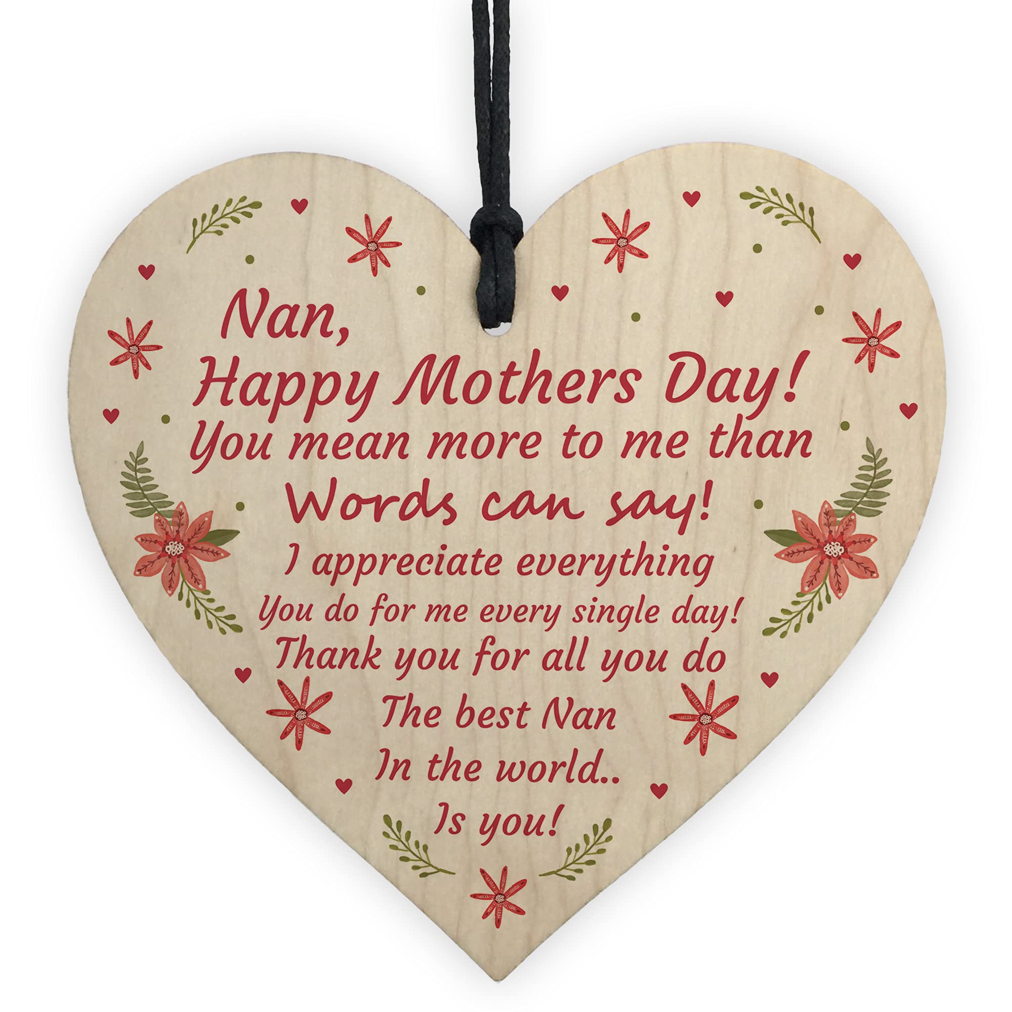 Gift For Nan Mothers Day Gift Lockdown Wooden Heart Thank You Gift For Her
