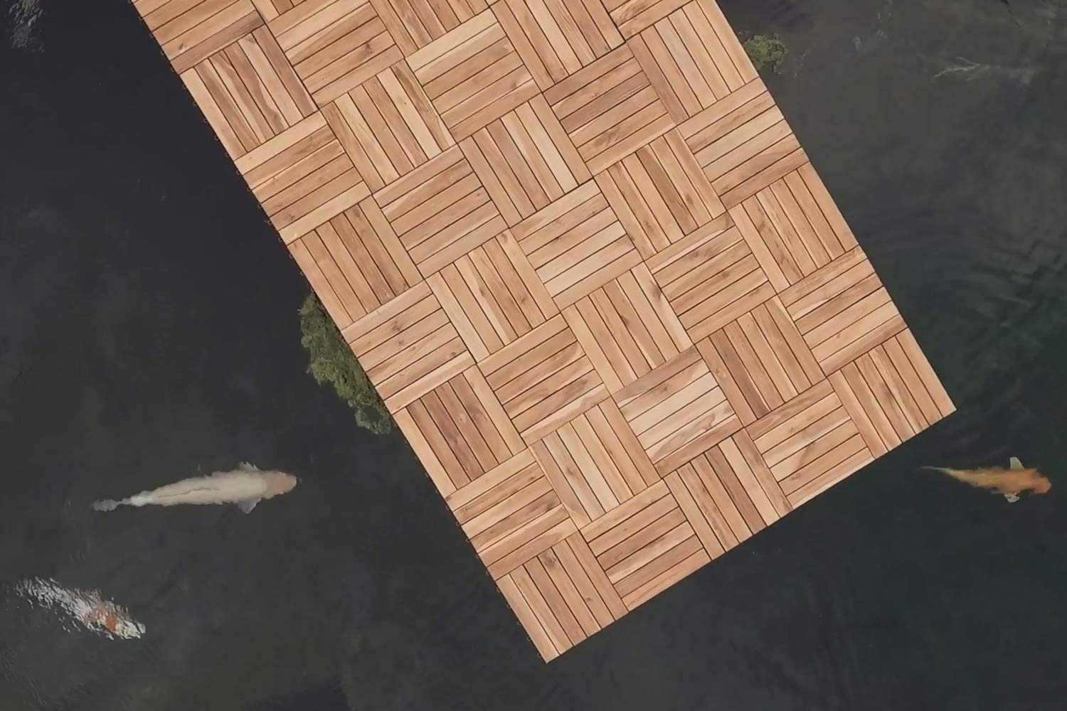SAM Terrassenfliese 01, Akazienholz, geölt, 44 Fliesen für 4m², 30x30cm | Bodenbelag, Garten- Klickfliesen