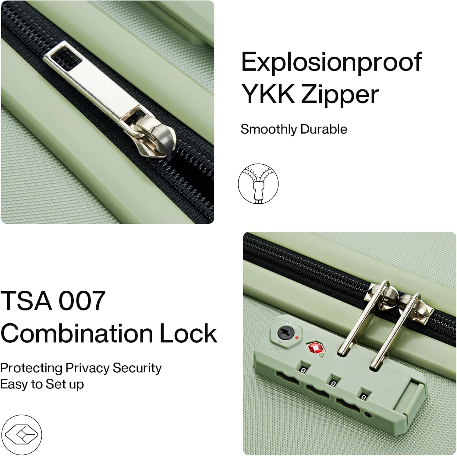 MILADA Underseat Carry On Luggage With Wheels 16 Inch Small Suitcase Underseat Carry On bag Mini Travel Luggage Personal Item Hard Case Luggage TSA Approved Luggage,Bamboo Green - Image 5