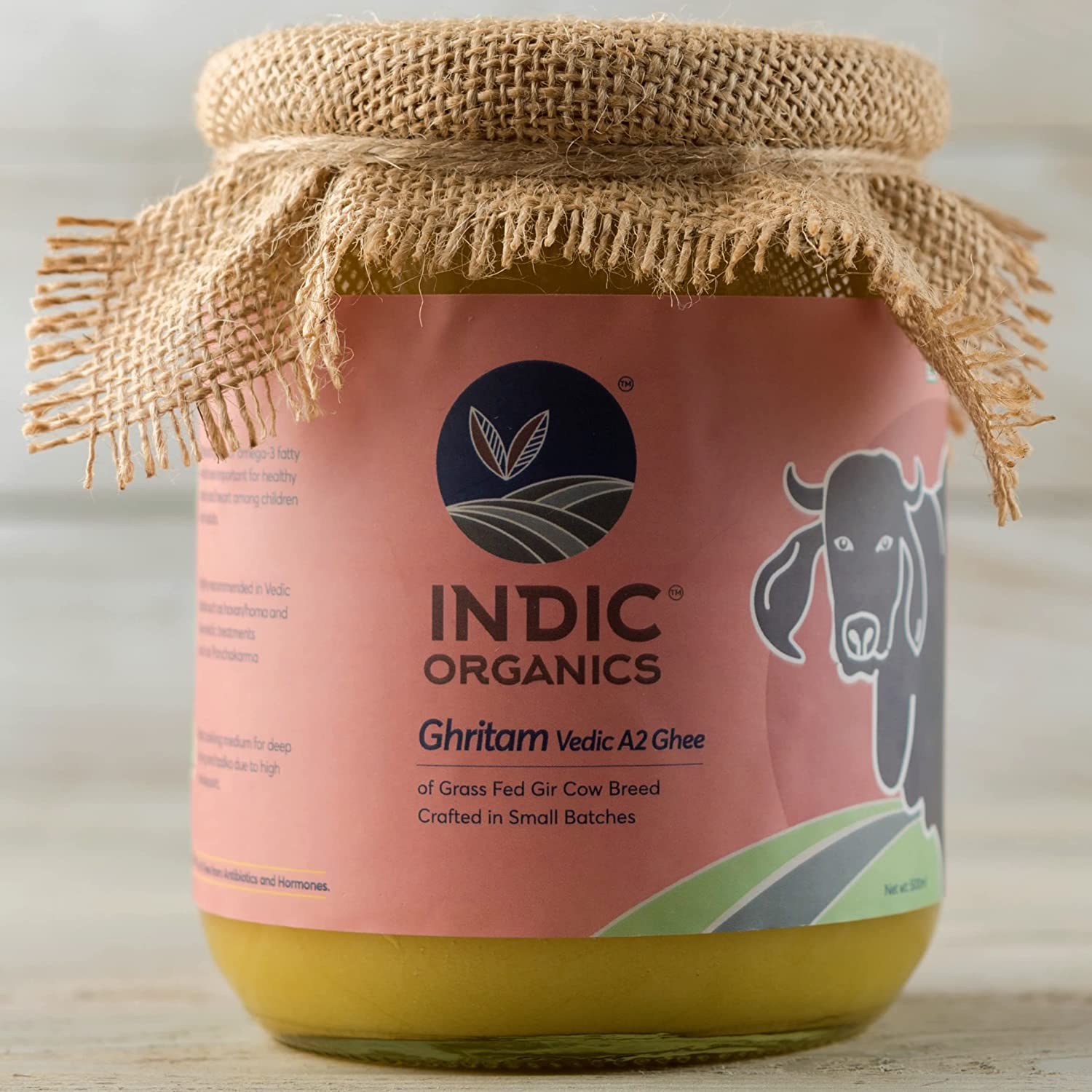 INDIC ORGANICSGir Cow's A2 Ghee | Free Grass Grazing Healthy Gir Cow's Bilona Ghee | Traditional Curd Churned Cultured Ghee | Indian Origin (169 Fl Oz (5 Ltr))