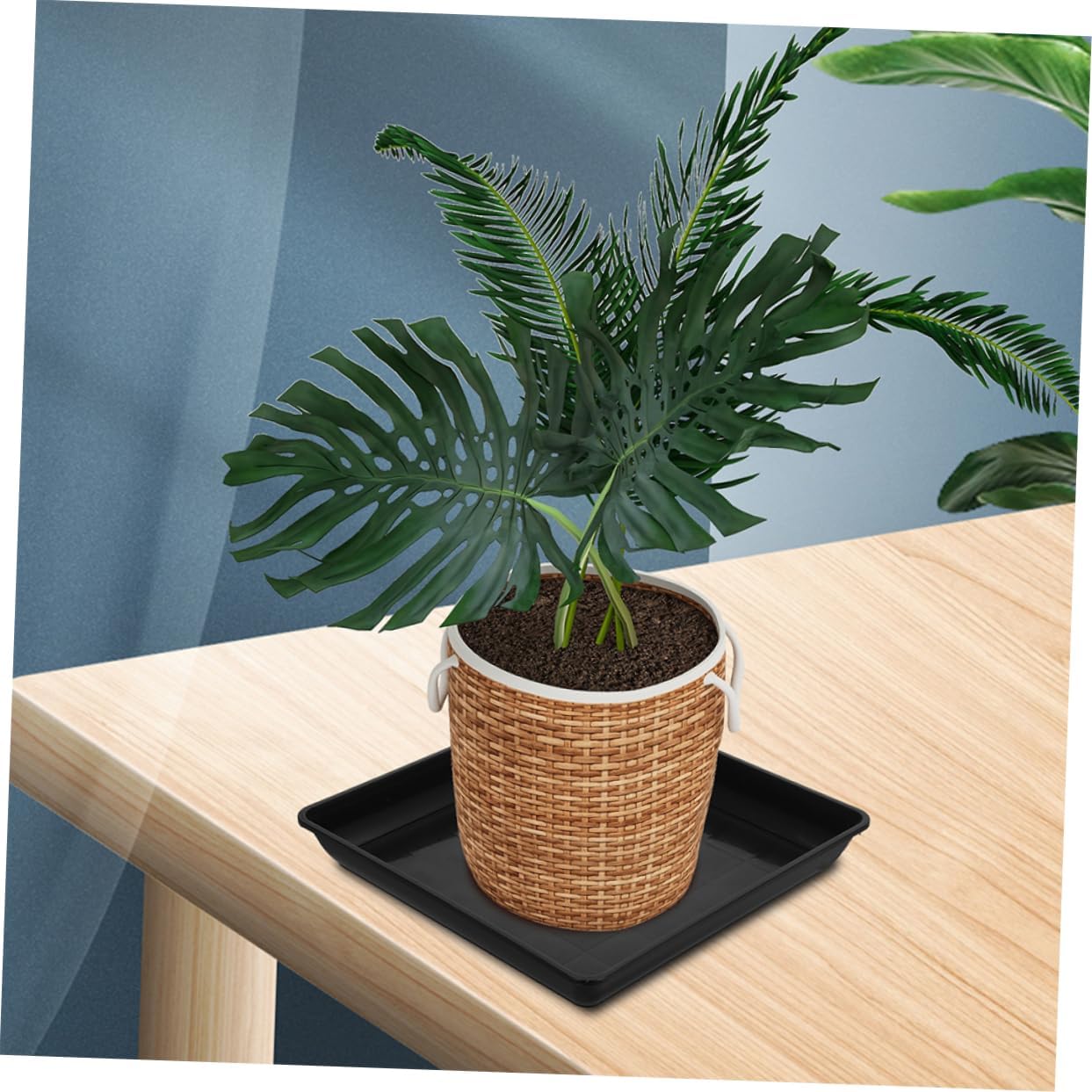 GANAZONO 3pcs Thick Rectangular Plant Pot Saucers Waterproof Drip Trays for Plants Multi-Color Flower Pot Bases Drainage for Potted