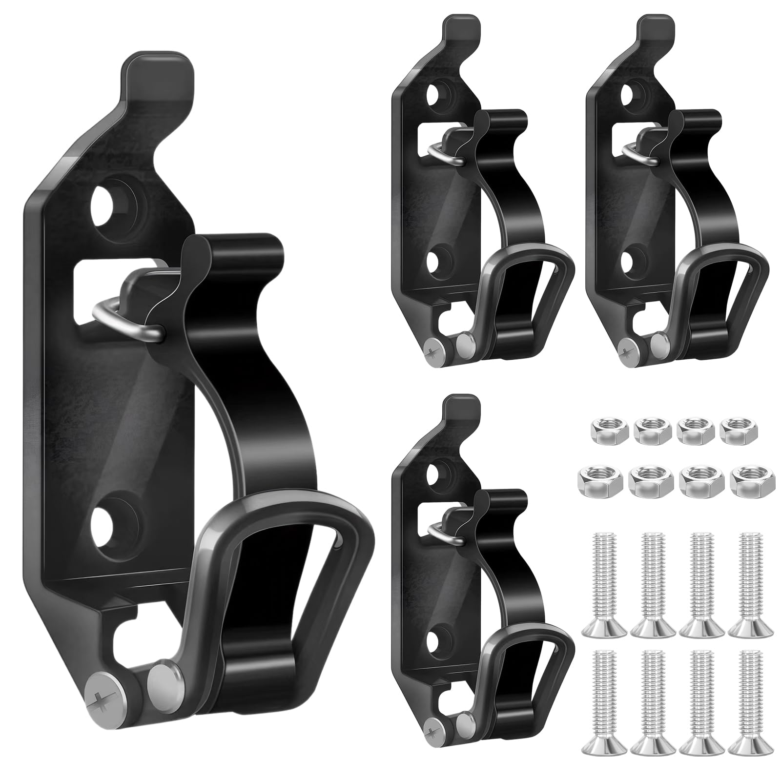Colexy Black 4Pcs Shovel Mount For Roof Rack, Roof Rack Accessories, Rubber Clamp Mounting Brackets Kit, Shovel Holder For Truck, Car Accessories For Boats, Military Equipment, Axe Holder (Black)
