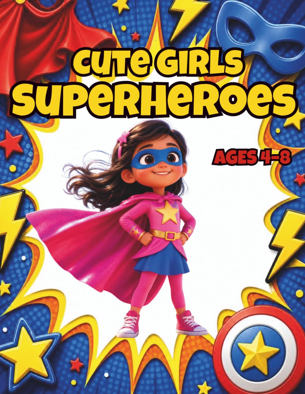 Cute Girl Heroes Coloring Book for Kids Ages 4–8: Fun and Easy Coloring Pages with Brave Superhero Girls, Flying Adventures, Cute Action Scenes and Girl Power Fun for Boys & Girls