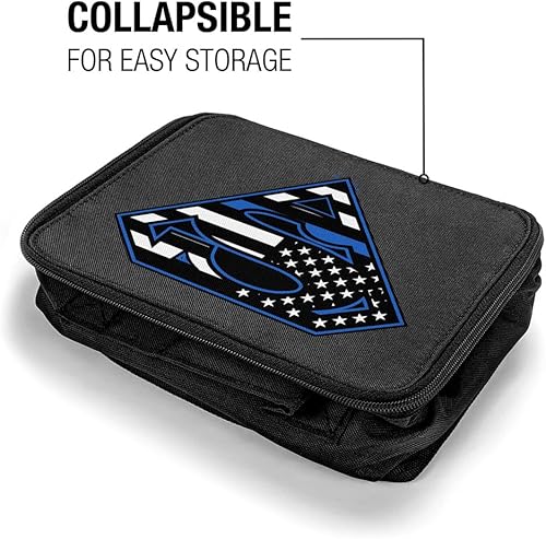 Miniatura 4 de LOGOVISION Superman - Lonchera con logotipo de bandera de línea azul fina, aislada, suave, bolsa de almuerzo reutilizable para trabajo escolar,