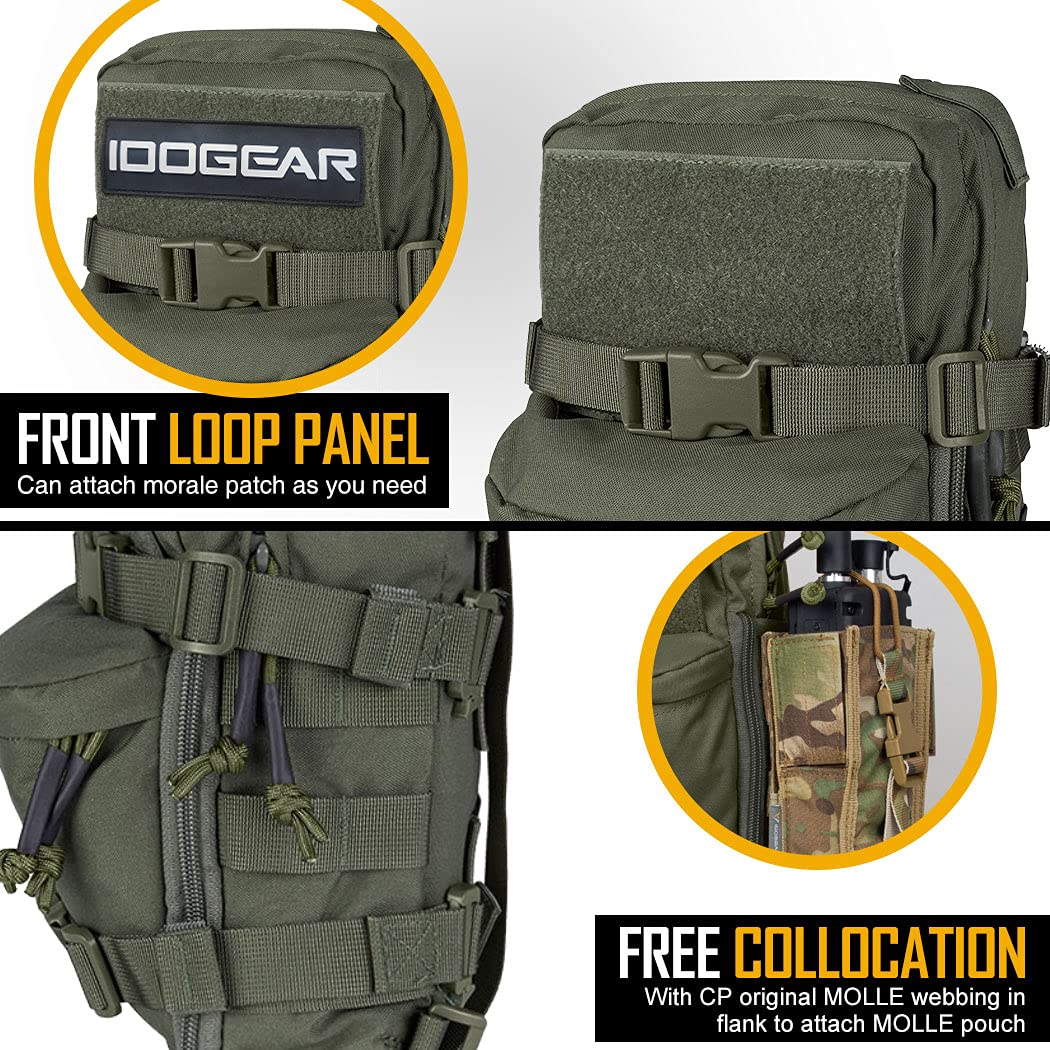 IDOGEAR Mini Mochila táctica Bolsa de hidratación MOLLE Bolsa de Agua al Aire Libre con Bolsa