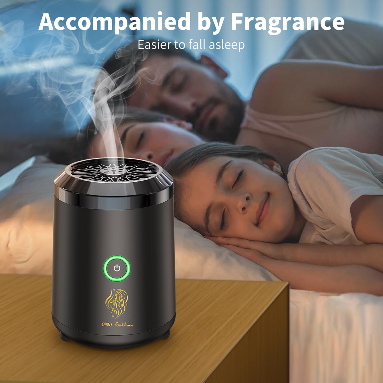 Quemador de incienso electrónico inteligente recargable por USB, quemador de incienso eléctrico, soporte de incienso musulmán árabe recargable para coche y hogar