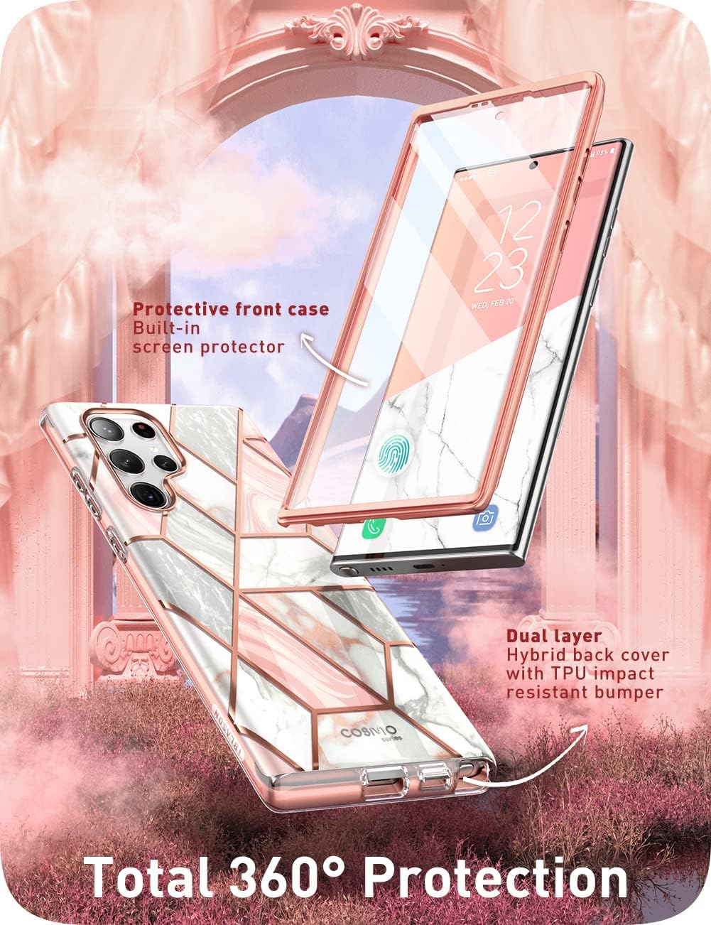 i-Blason Cosmo Designed for Samsung Galaxy S23 Ultra Case & Cell Phone Stand