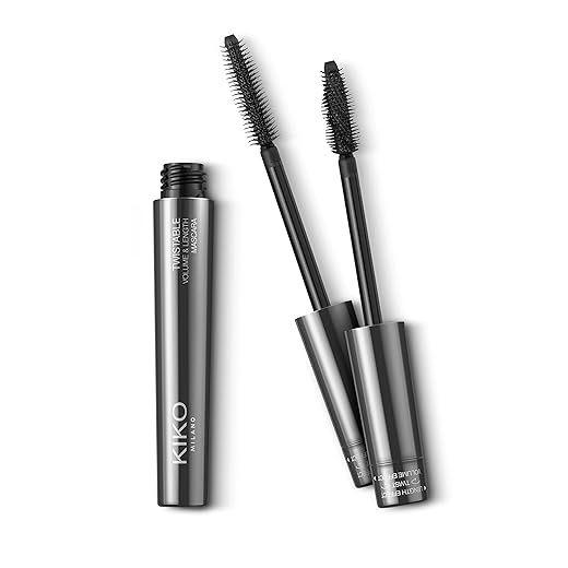 KIKO MILANO, Twistable Volume & Length Mascara, Rímel 2 em 1, Cor Preta
