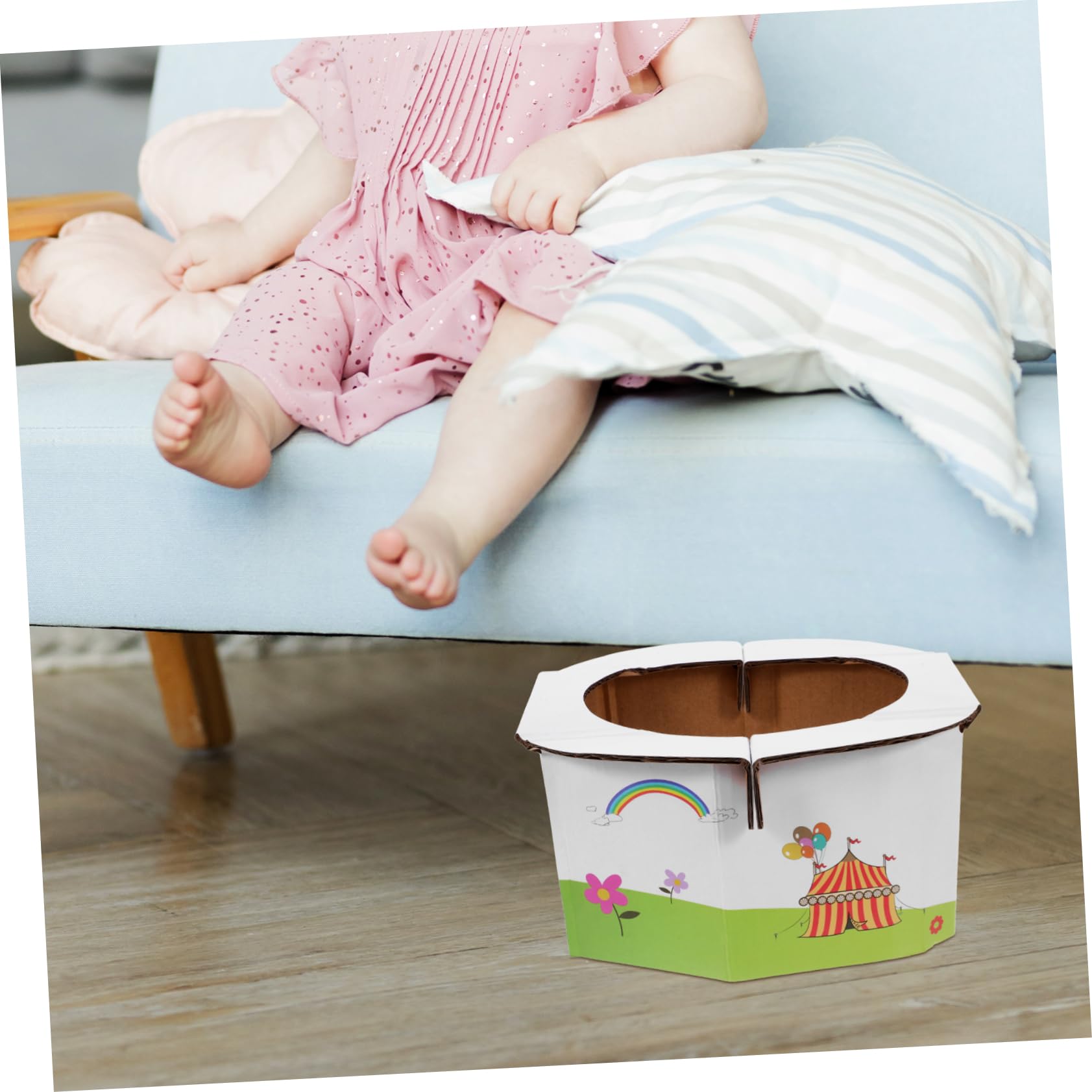 IWOWHERO 1Pc Foldable Toilet Portable Paper Potty for Travel Folding Toilet Safe and Odorless Design for Potty Training Easy to Carry Includes for Convenience